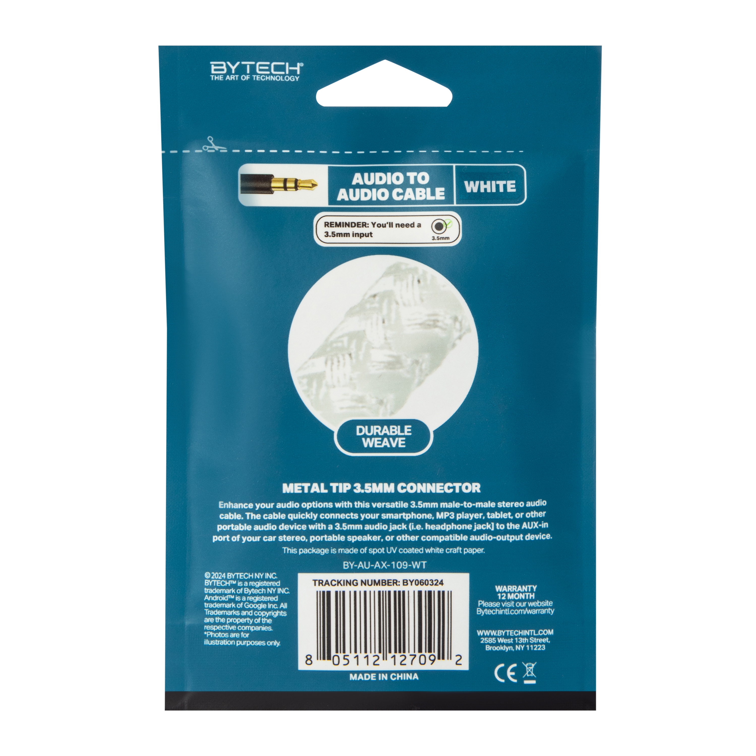 6ft Braided 3.5mm Audio Cable