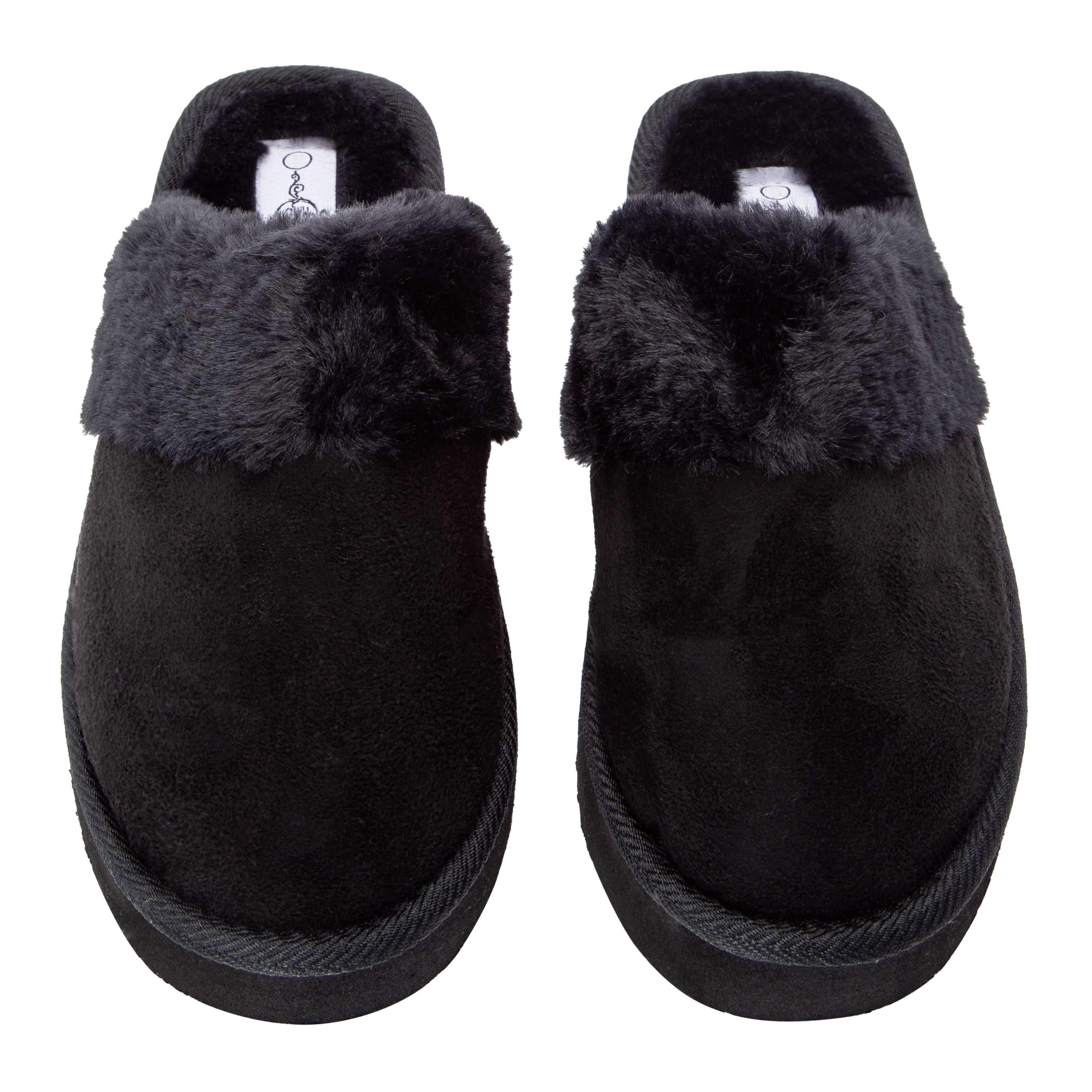 Ladies Faux Fur-Lined Platform Mule Slippers