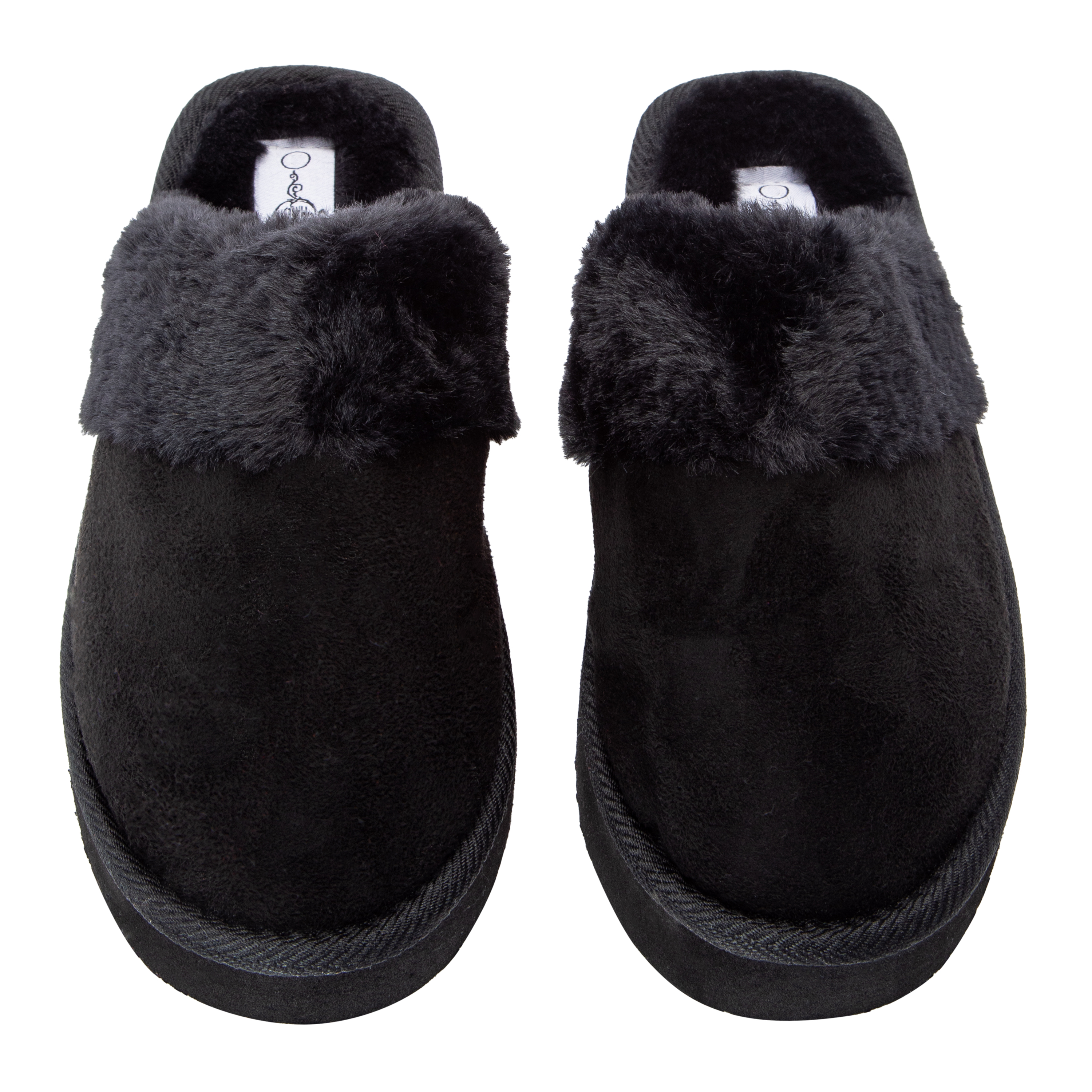 Ladies Faux Fur-Lined Platform Mule Slippers
