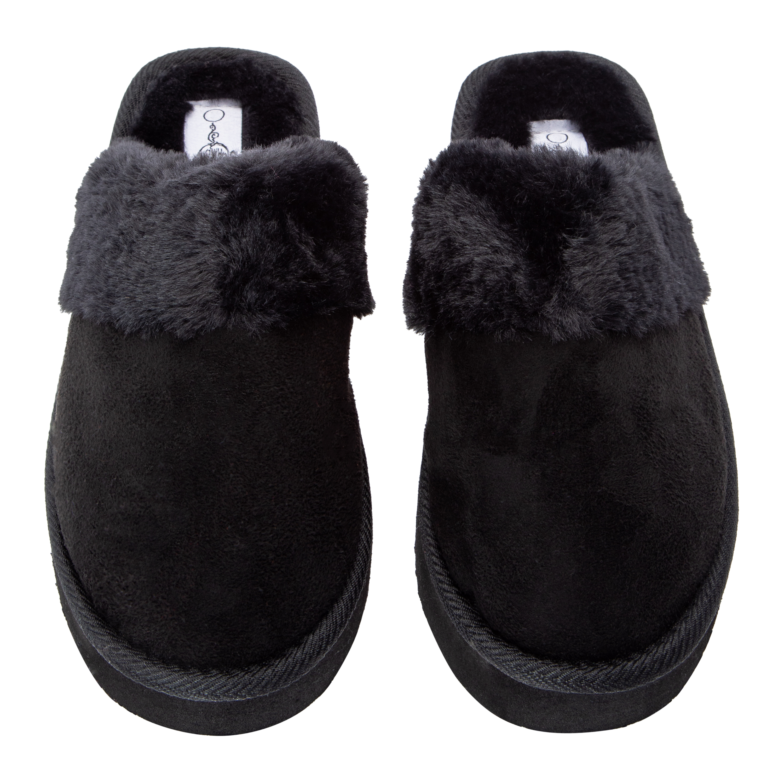 Ladies Faux Fur-Lined Platform Mule Slippers