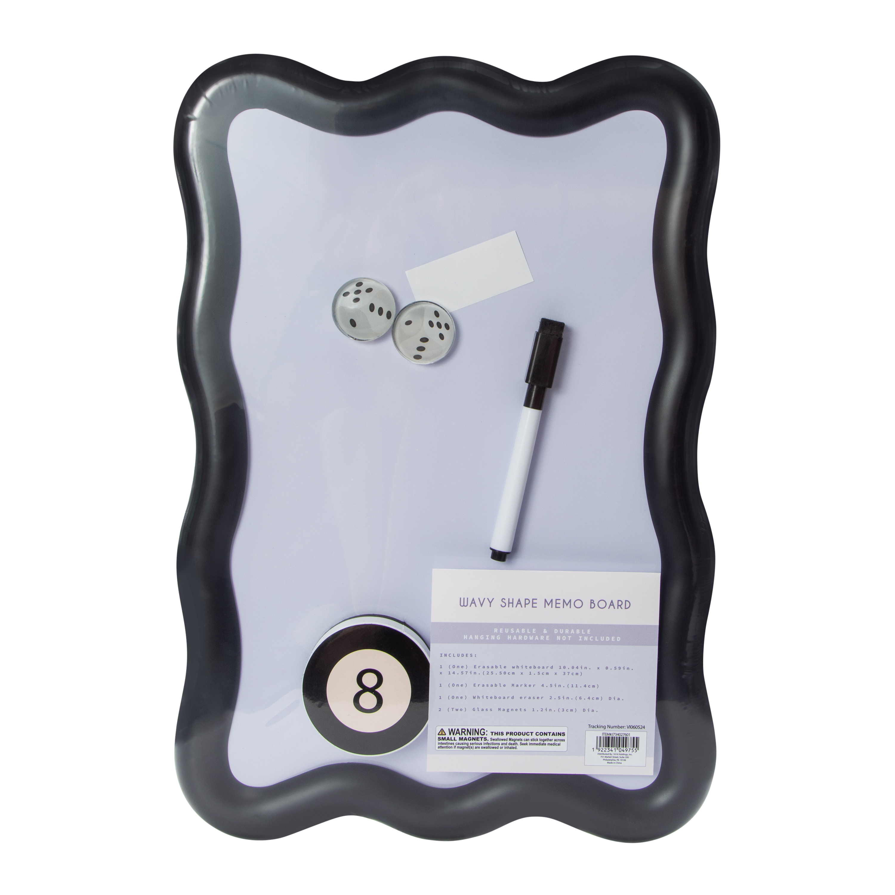 Wavy Shape Memo Dry Erase Board 10.04in x 14.57in