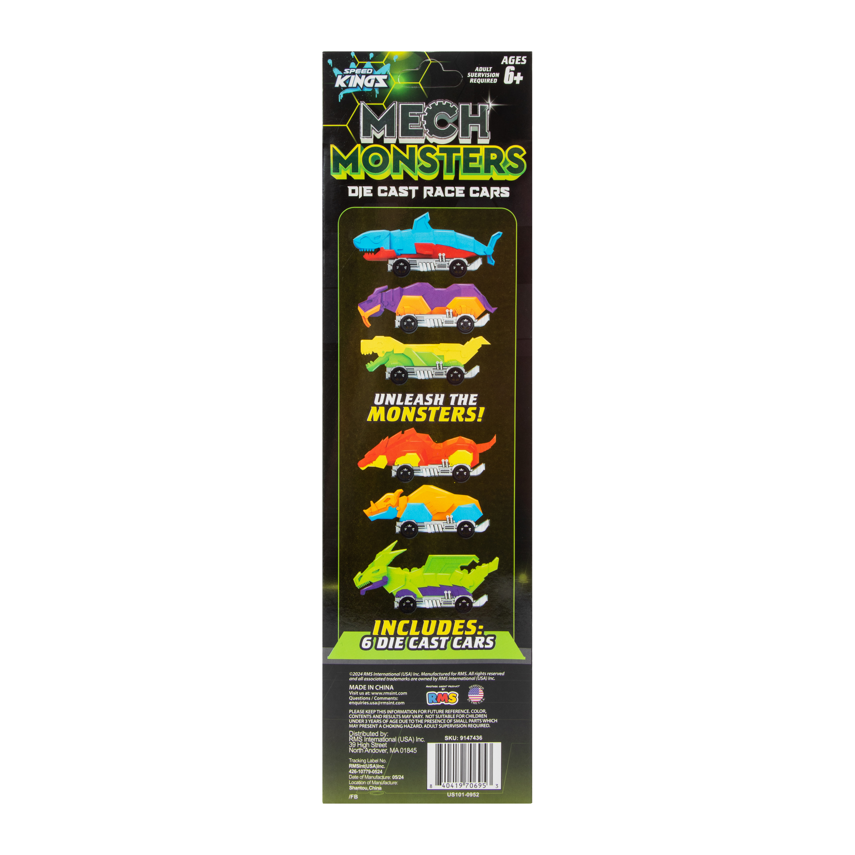 Speed Kingz Mech Monsters Die Cast Race Cars 6-Count | Five Below