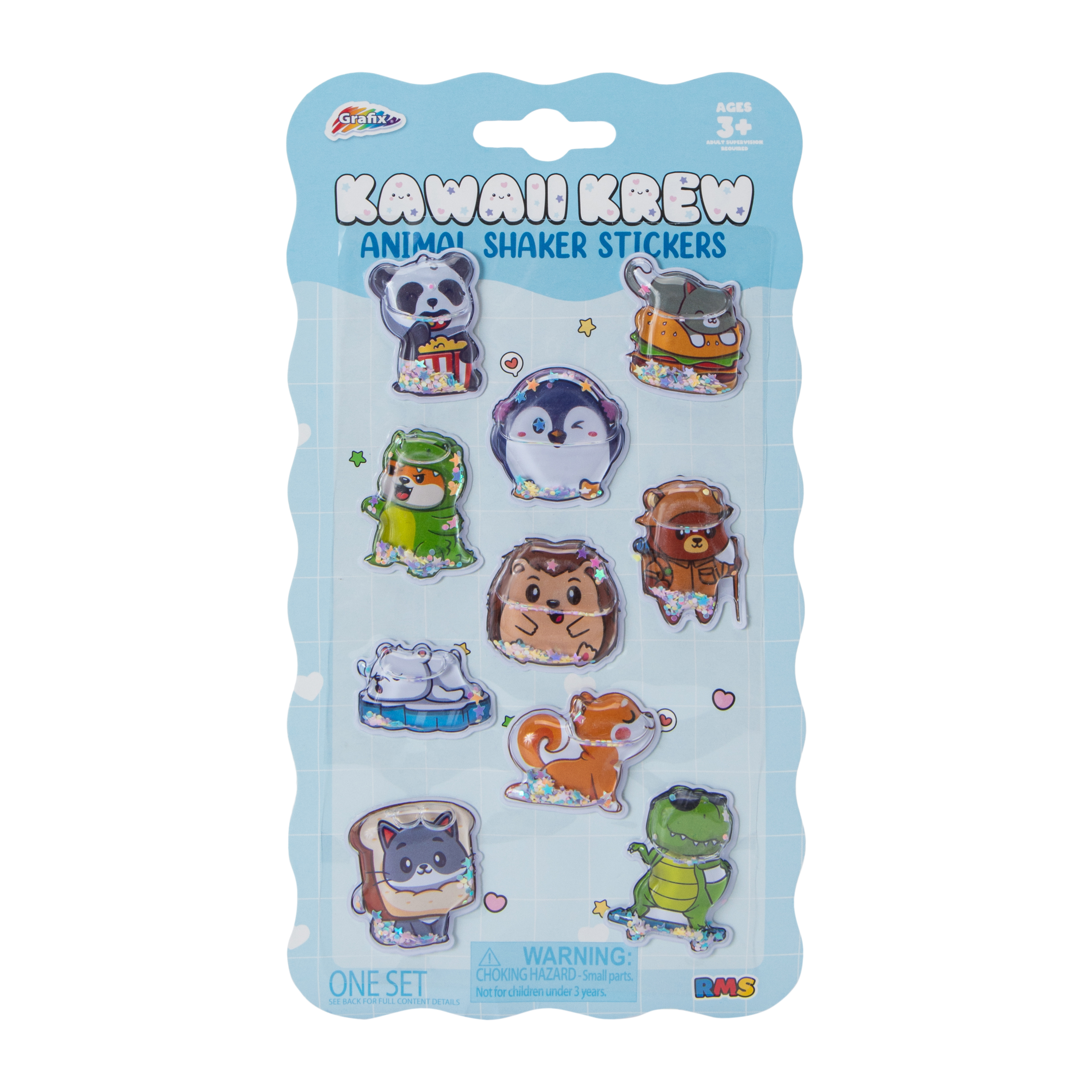 Kawaii Krew Blue Animal Shaker Stickers