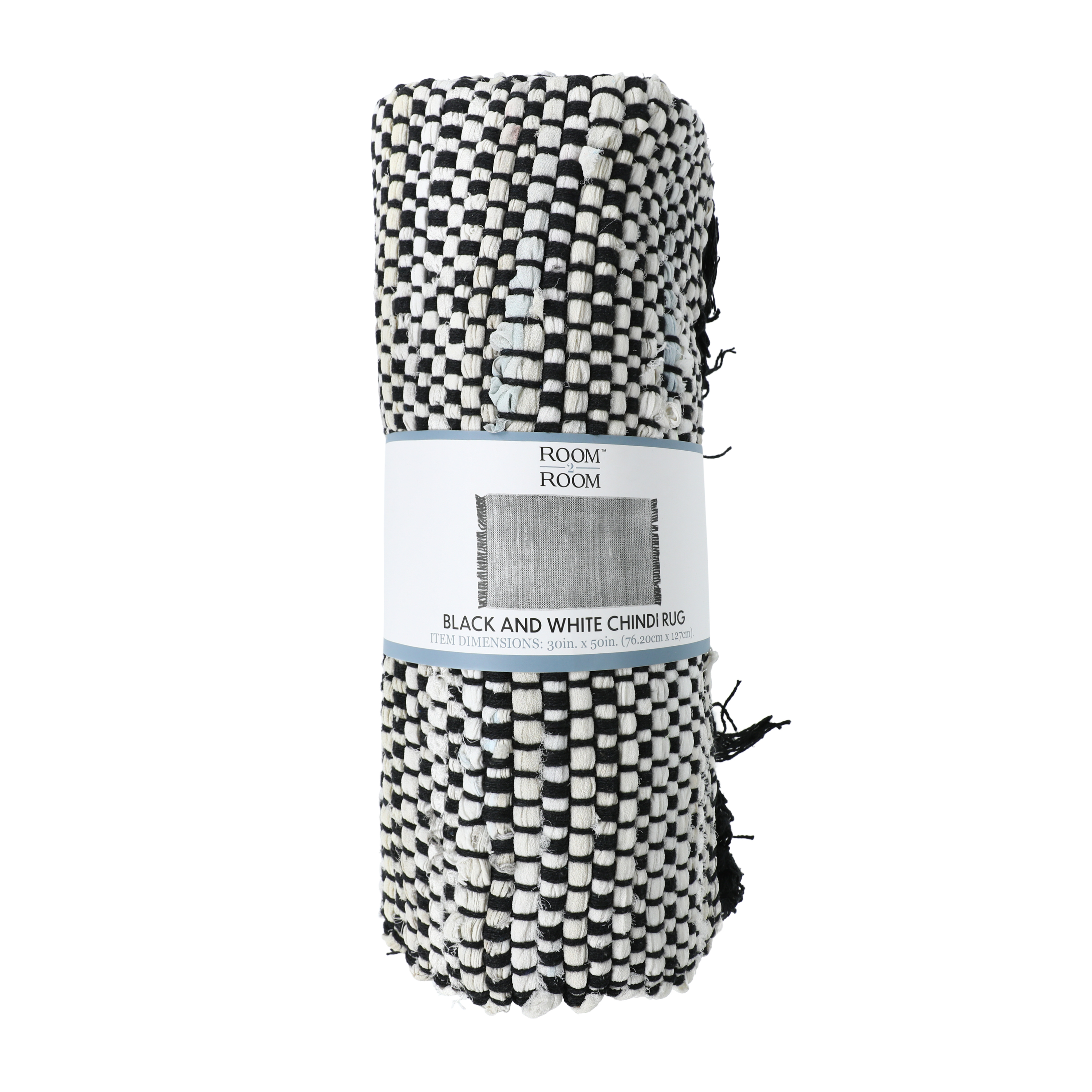 Black And White Chindi Rug