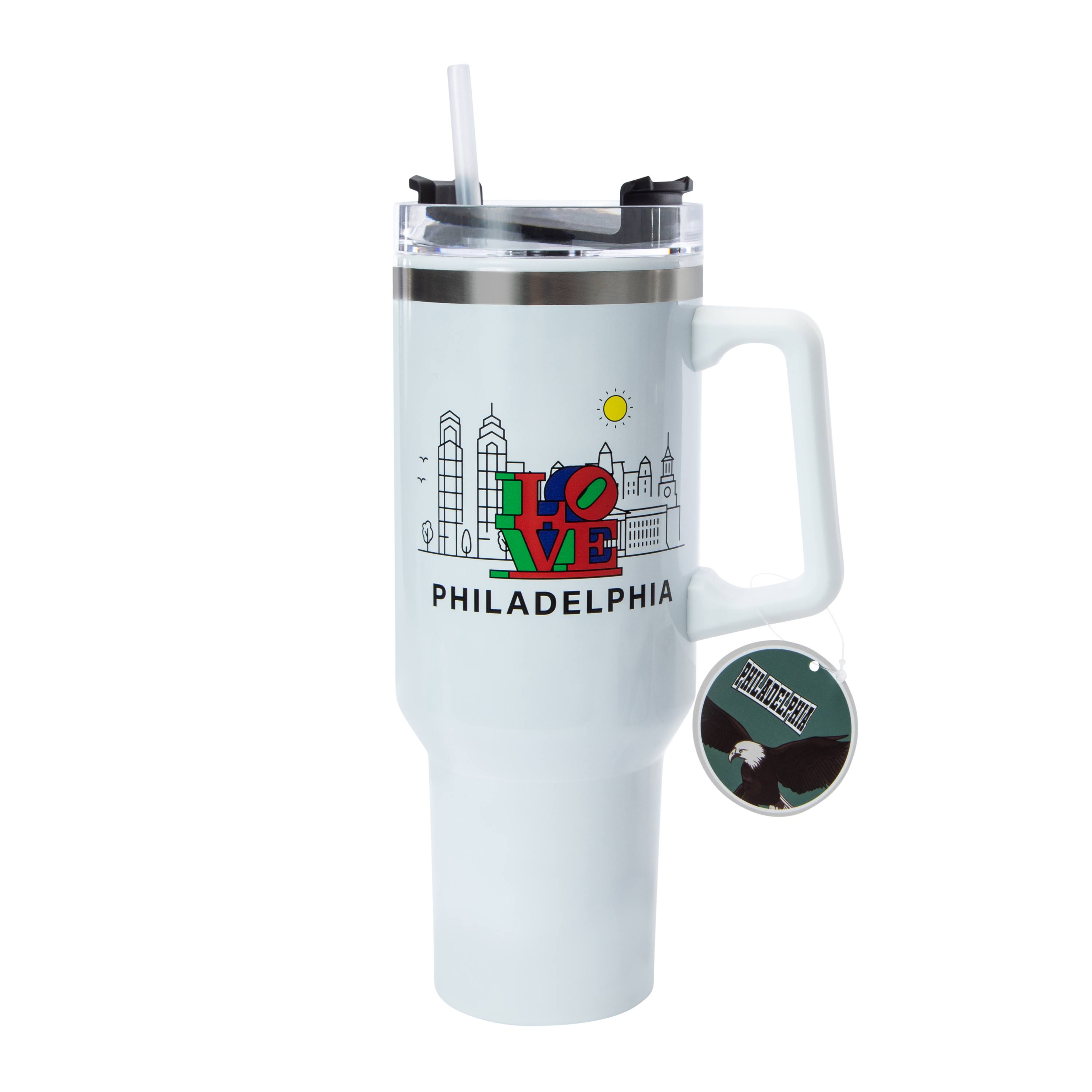 Philadelphia Stainless Steel Tumbler With Handle 42oz