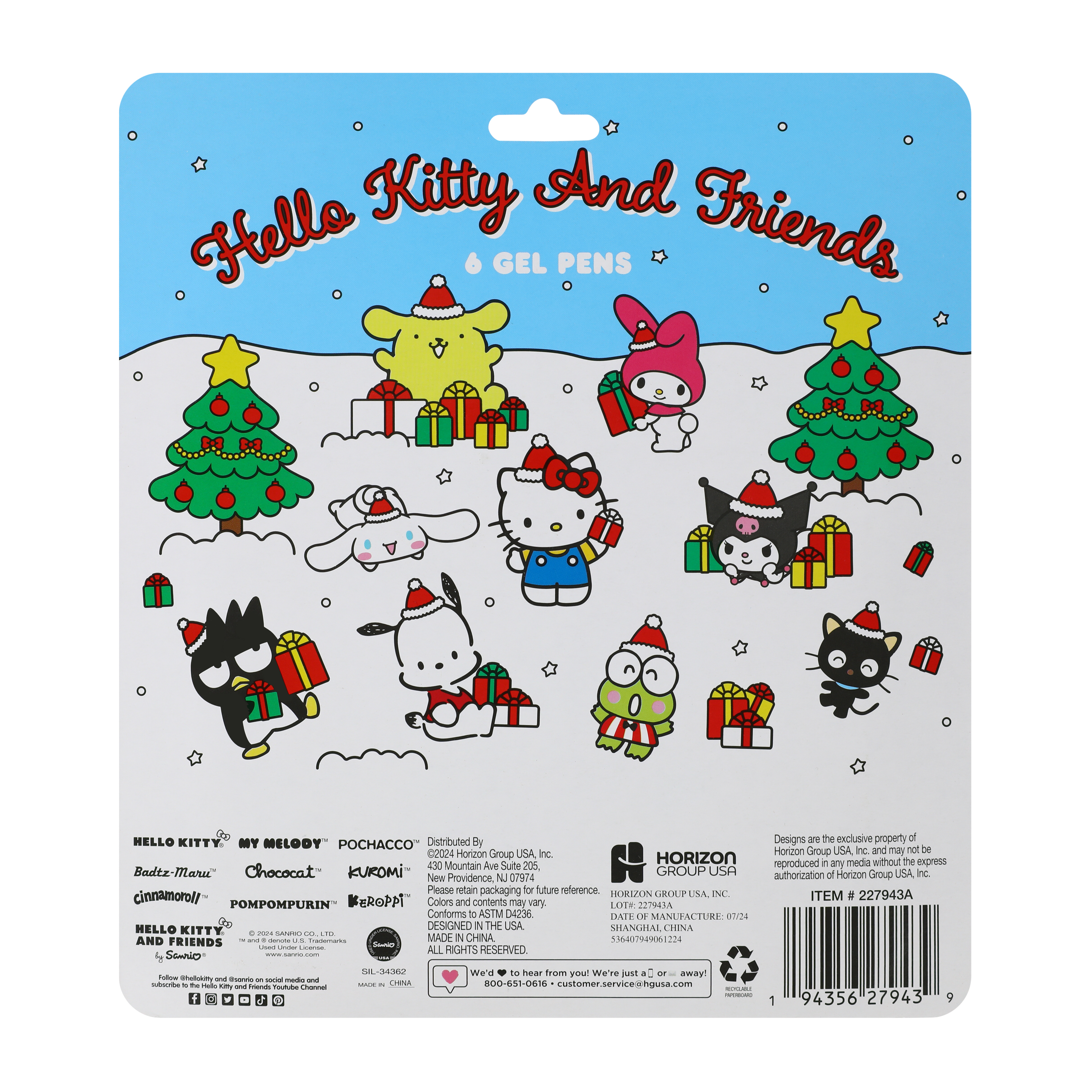 Hello Kitty & Friends® Christmas Puffy Sticker Playset