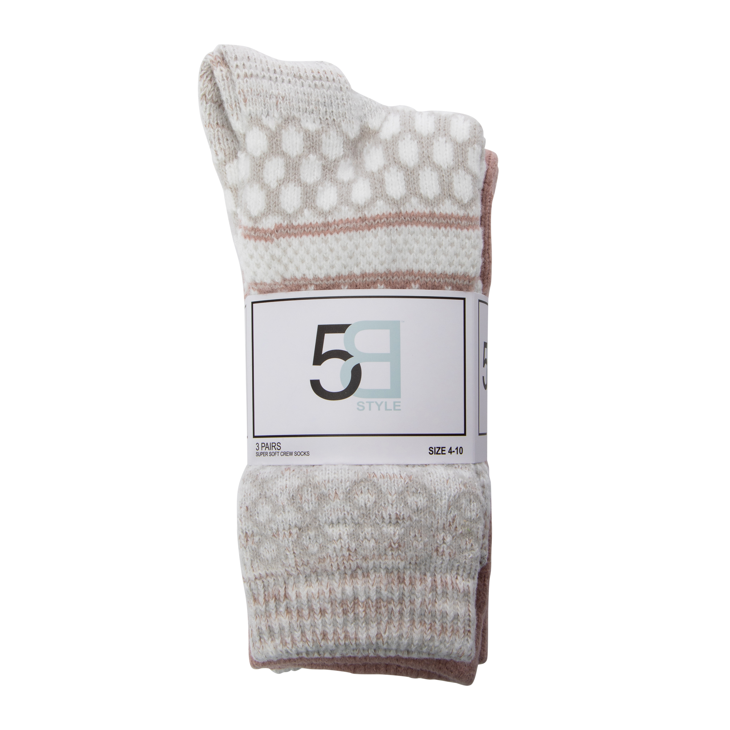 Super-Soft Assorted Crew Socks 3-Pack