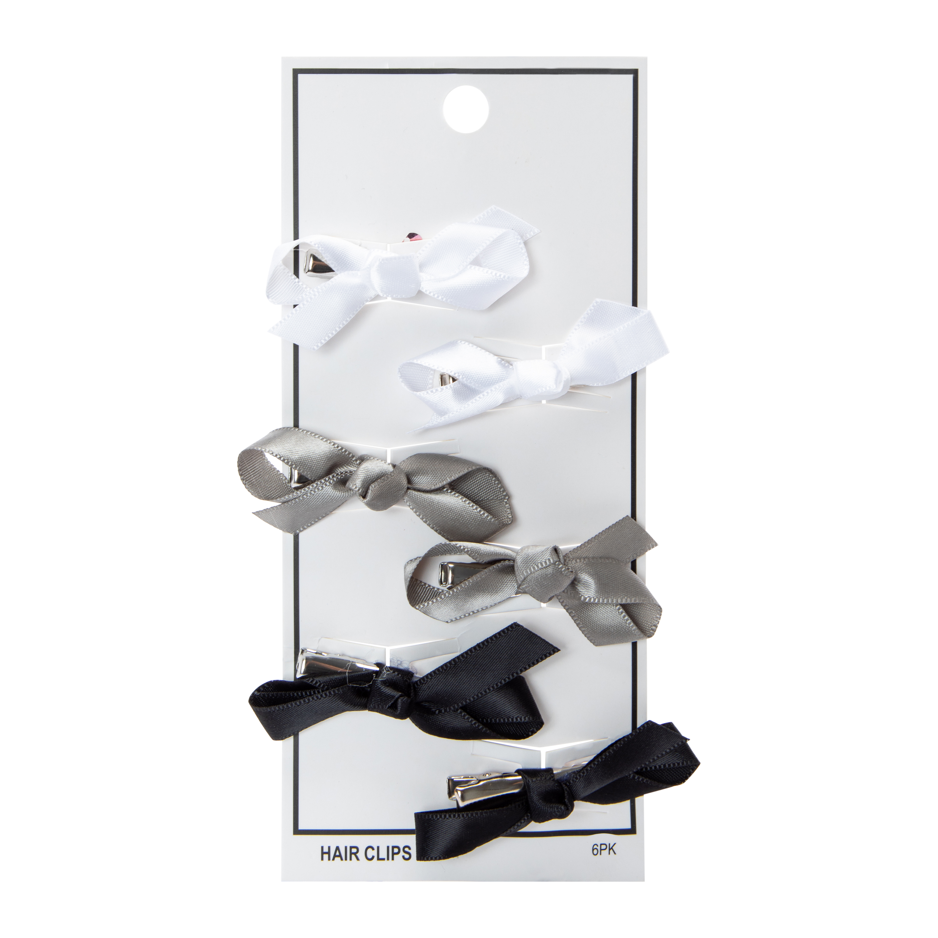 Satin Bow Hair Clips 6-Count