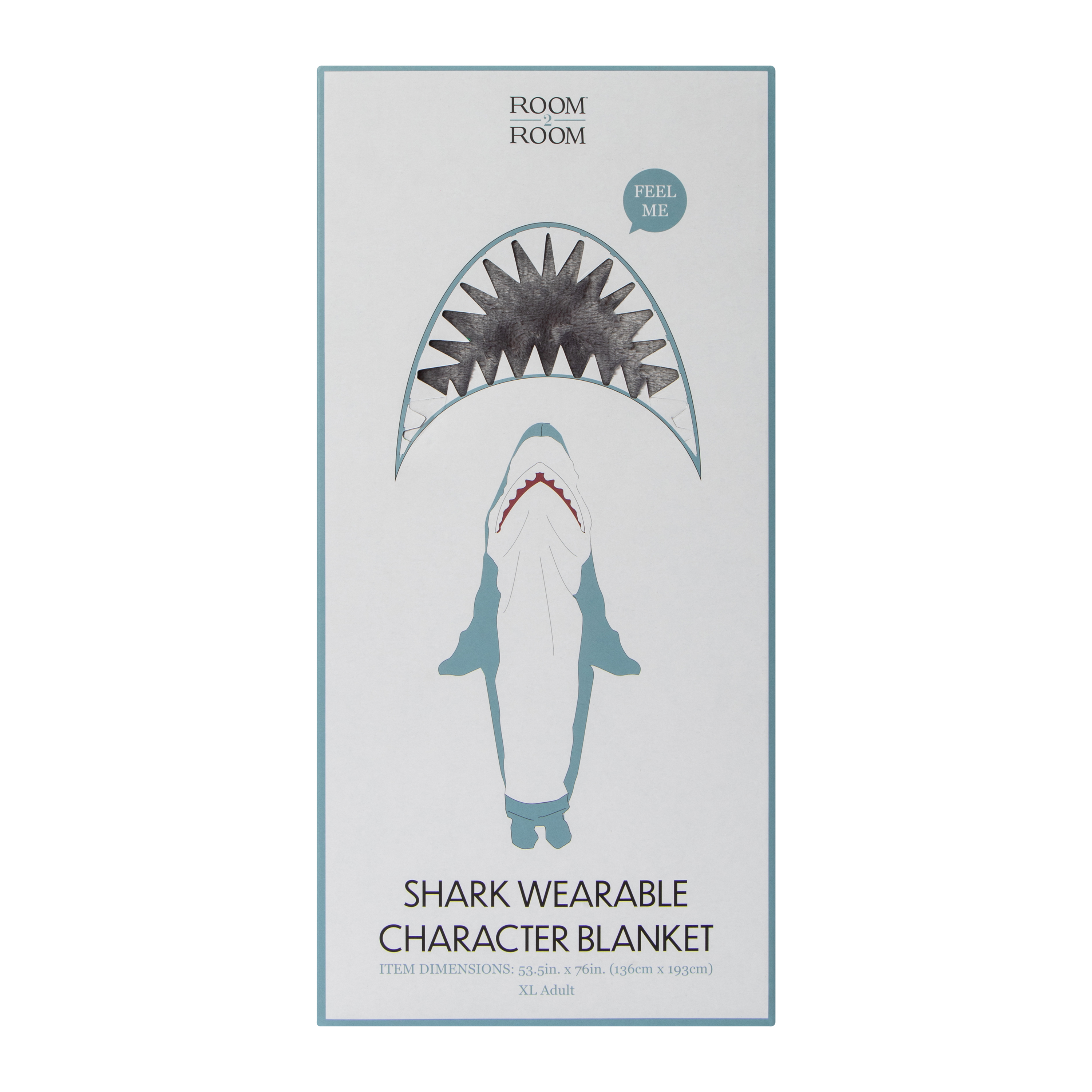 Shark Wearable Character Blanket 53.5in x 76in - XL Adult