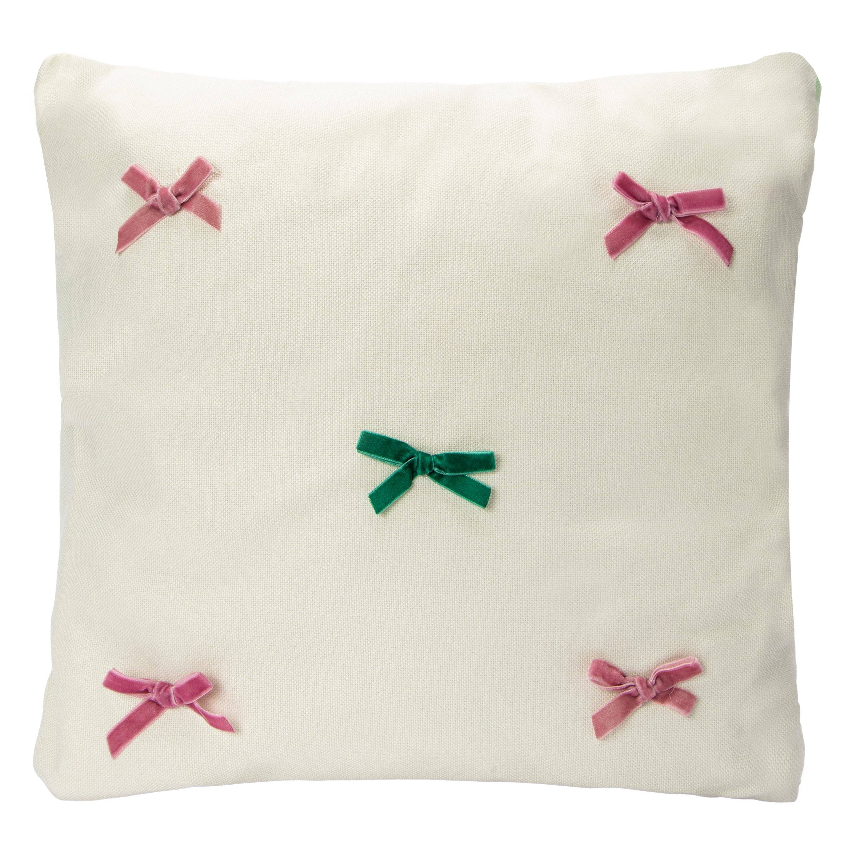 Velvet Bow Throw Pillow 16in x 16in