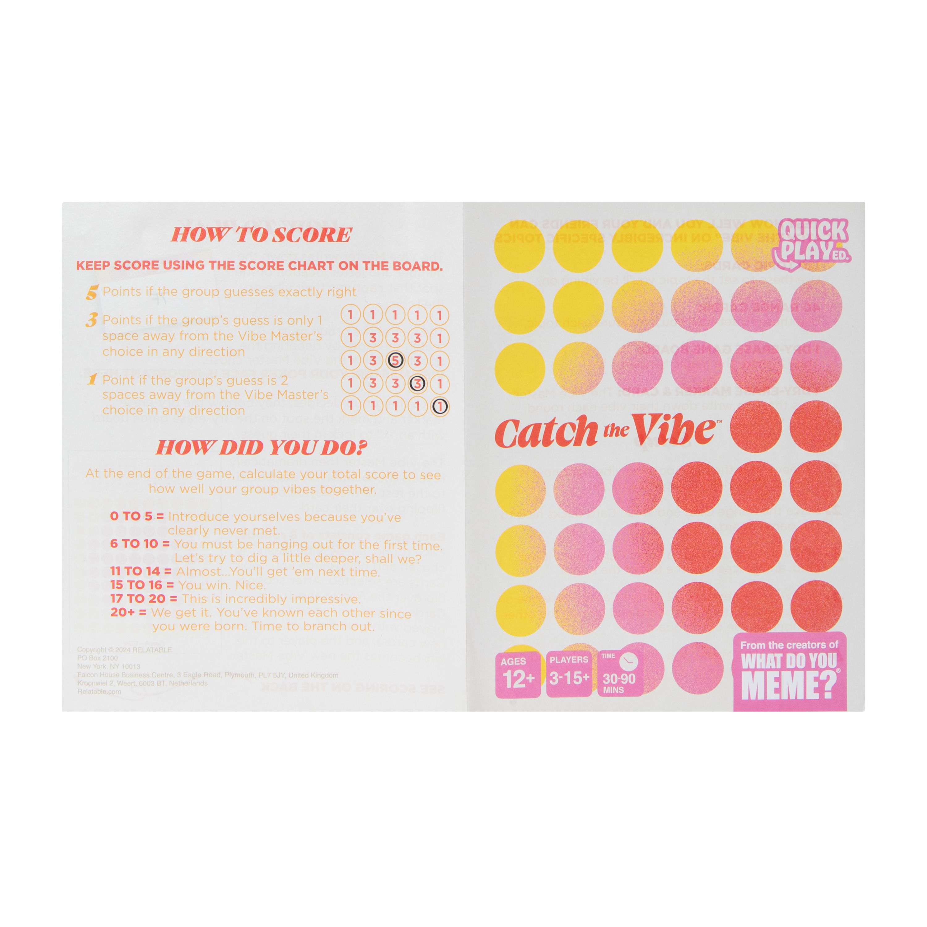 Catch The Vibe Board Game