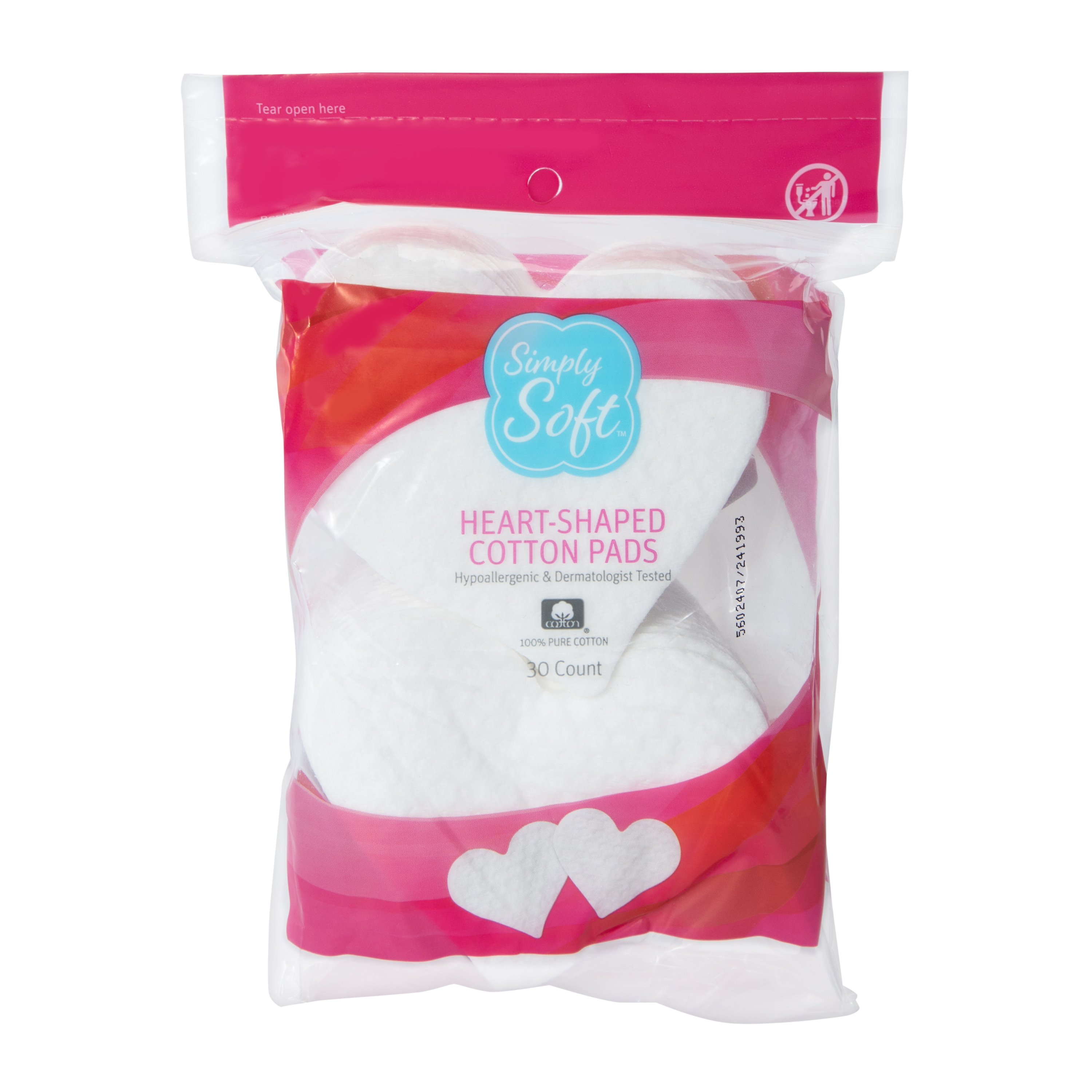 Simply Soft™ Heart-Shaped Cotton Pads 30-Count