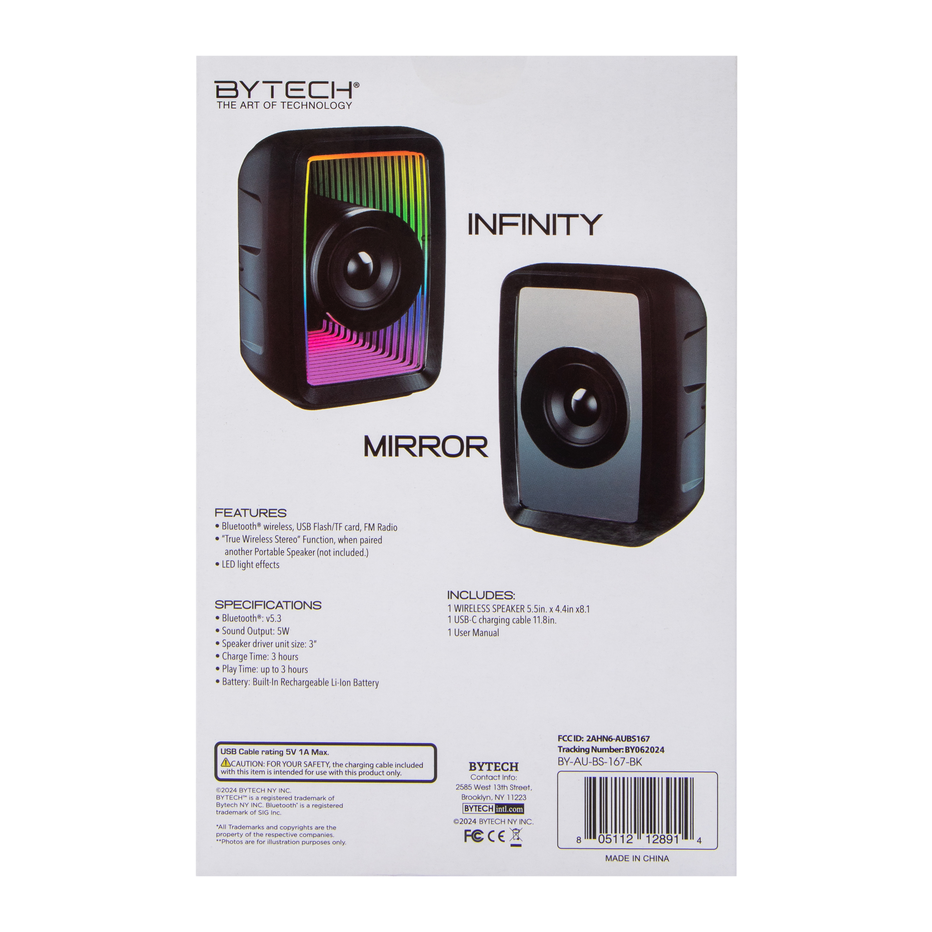 LED Infinity Bluetooth Mirror Speaker