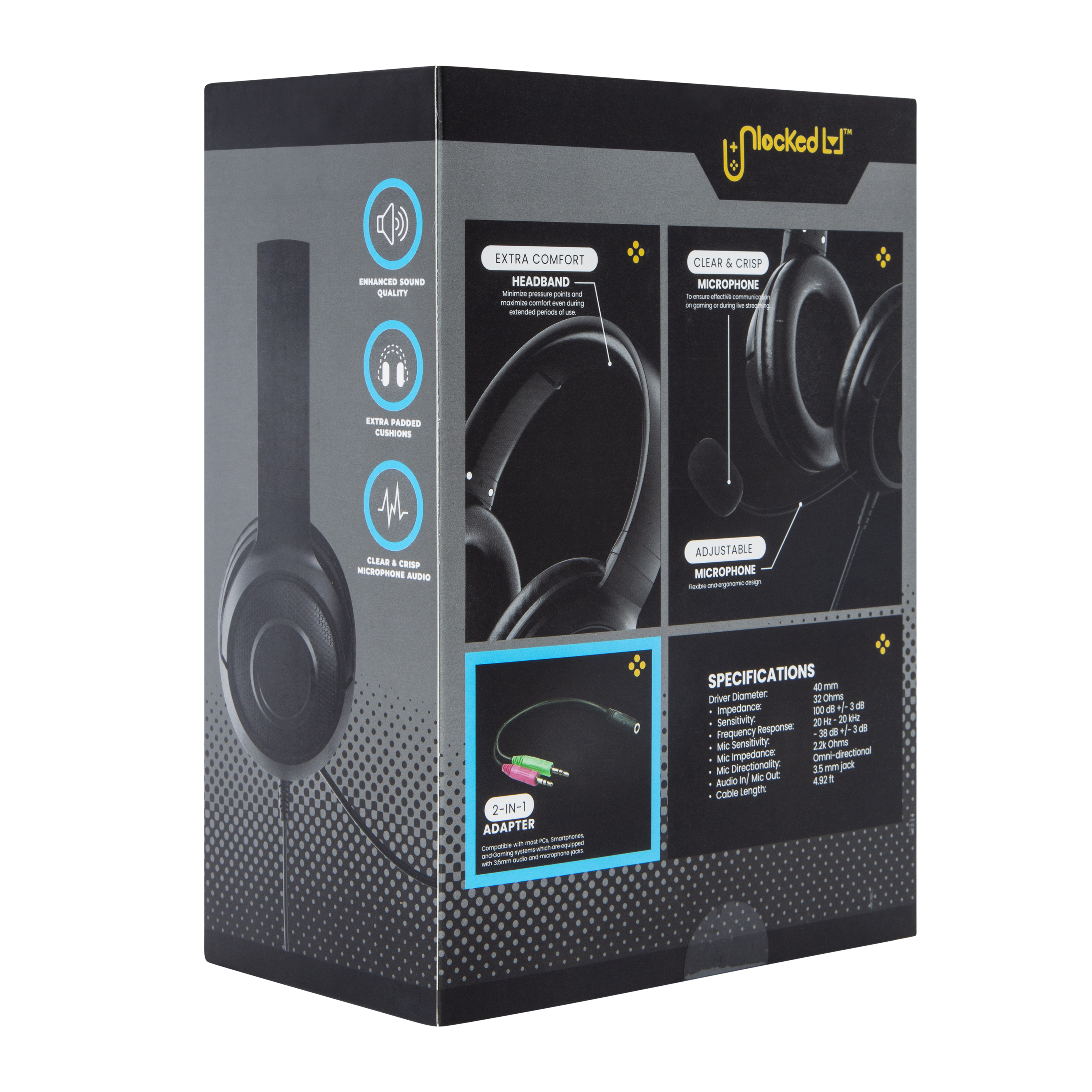 Unlocked Lvl™ Wired LED Gaming Headset With Mic