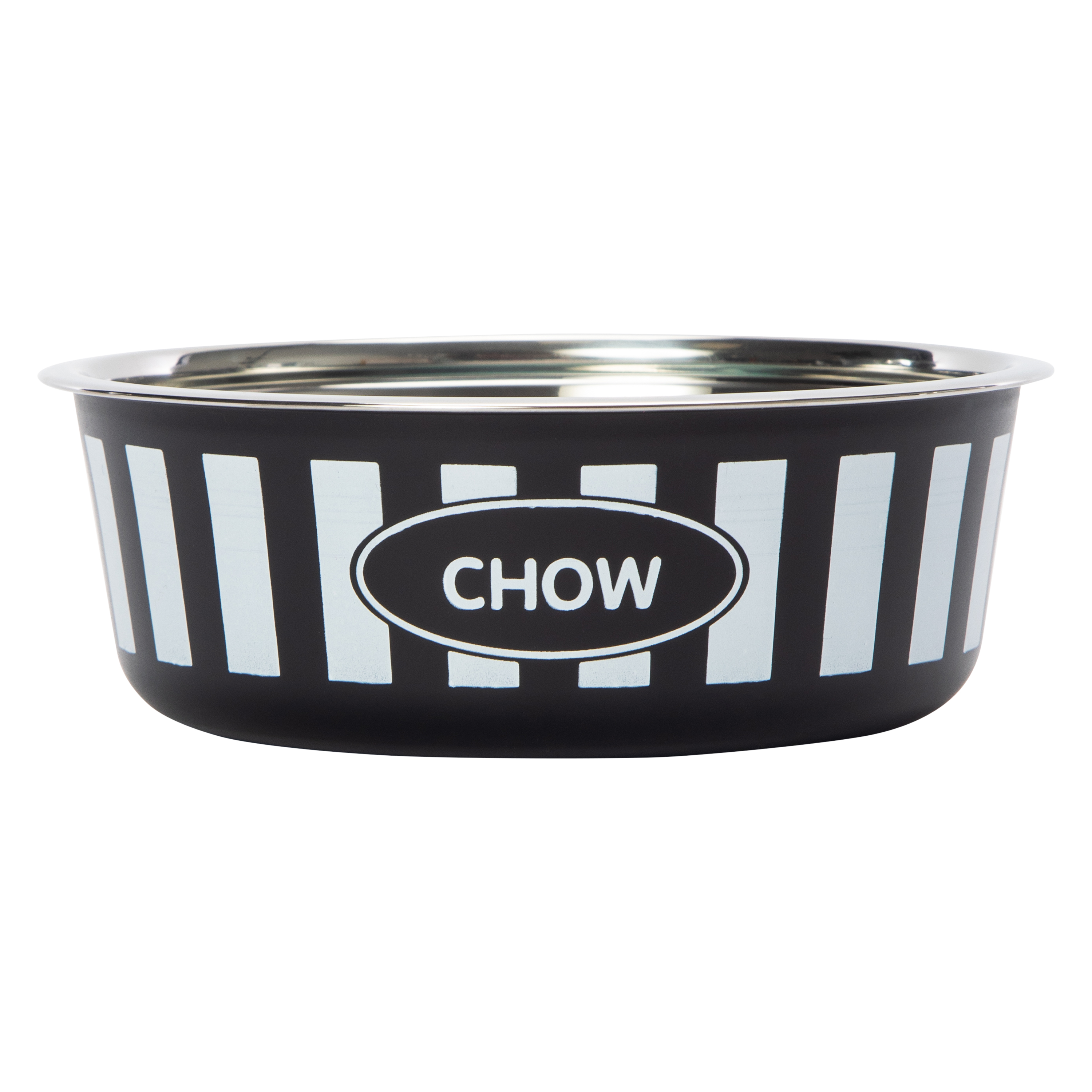 Striped Stainless Steel Pet Food/Water Bowl