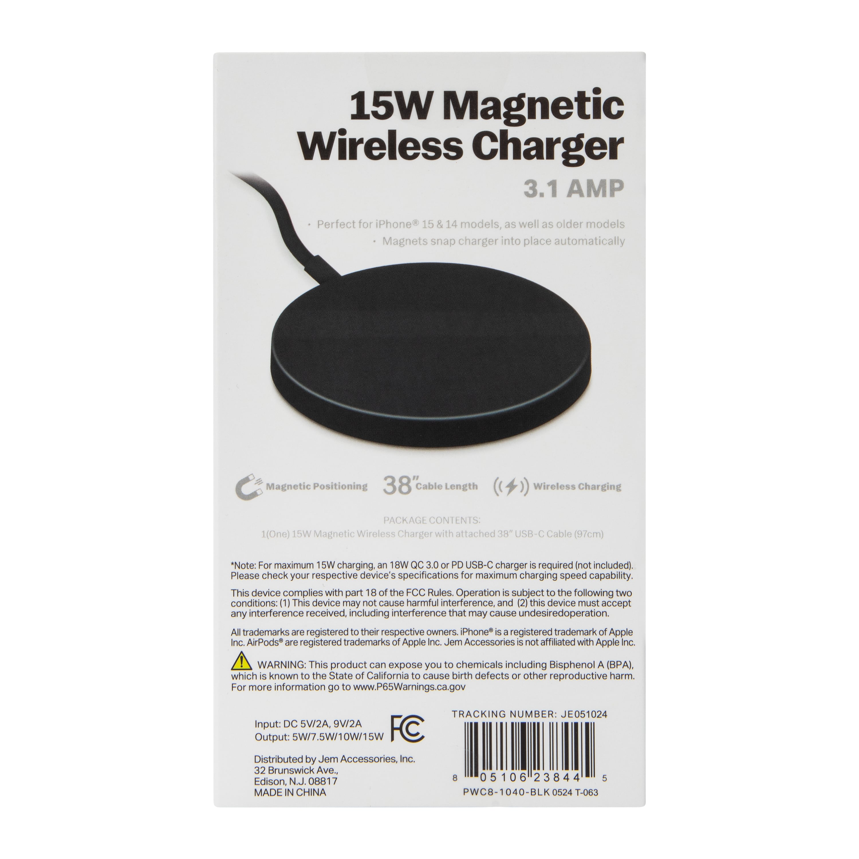 15W Magnetic Wireless Charger 38in