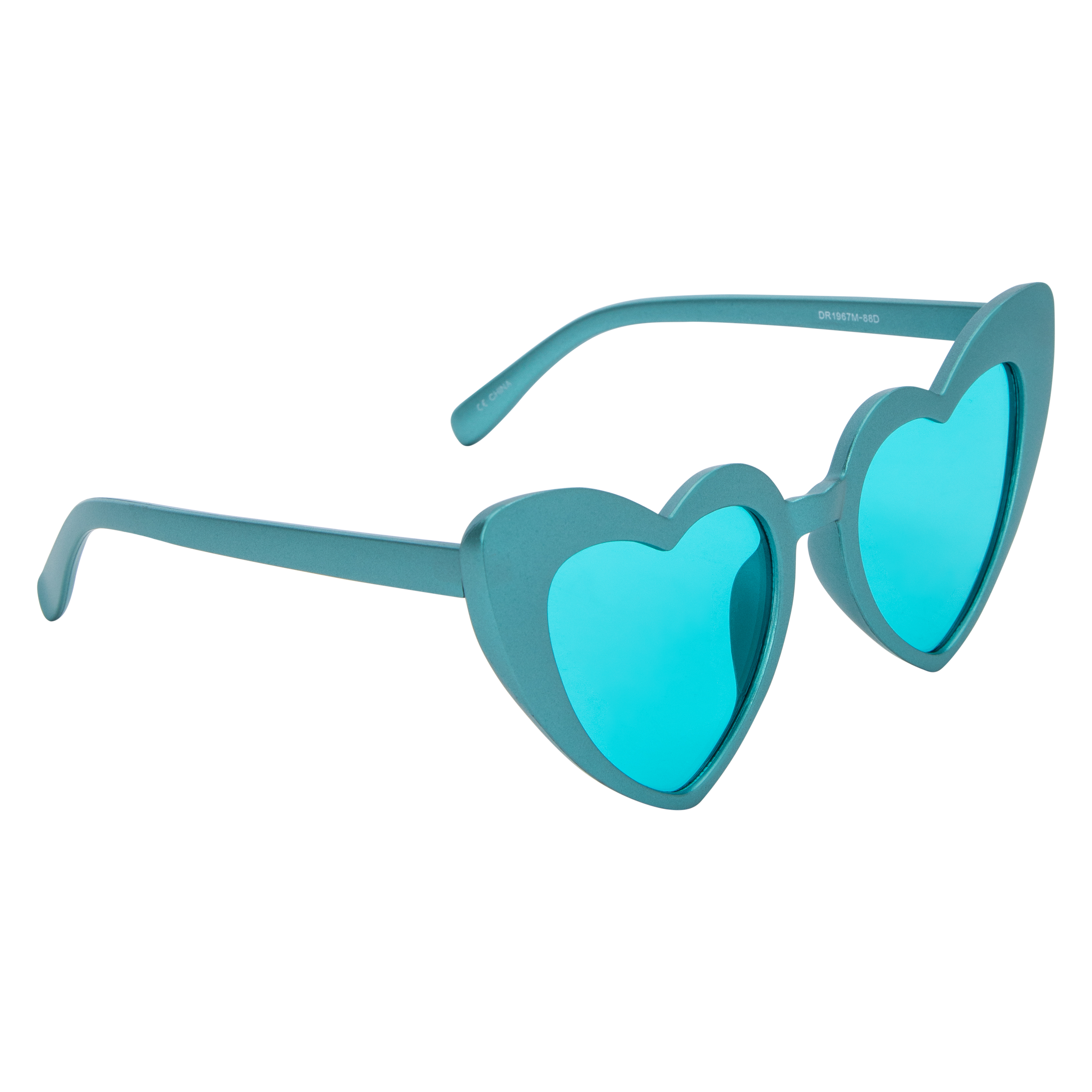 Ladies Metallic Heart Cat-Eye Sunglasses