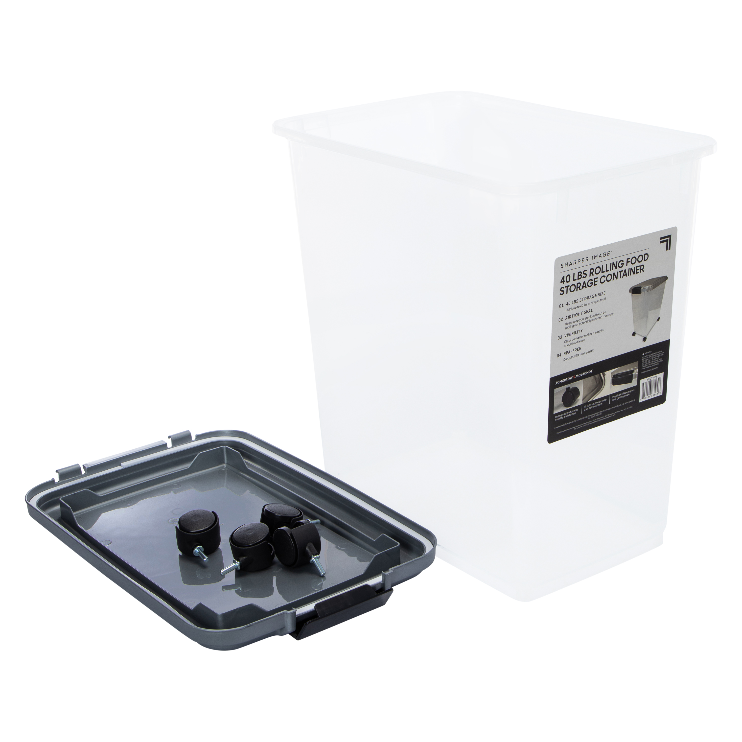 Sharper Image® 40lb Rolling Pet Food Storage Container