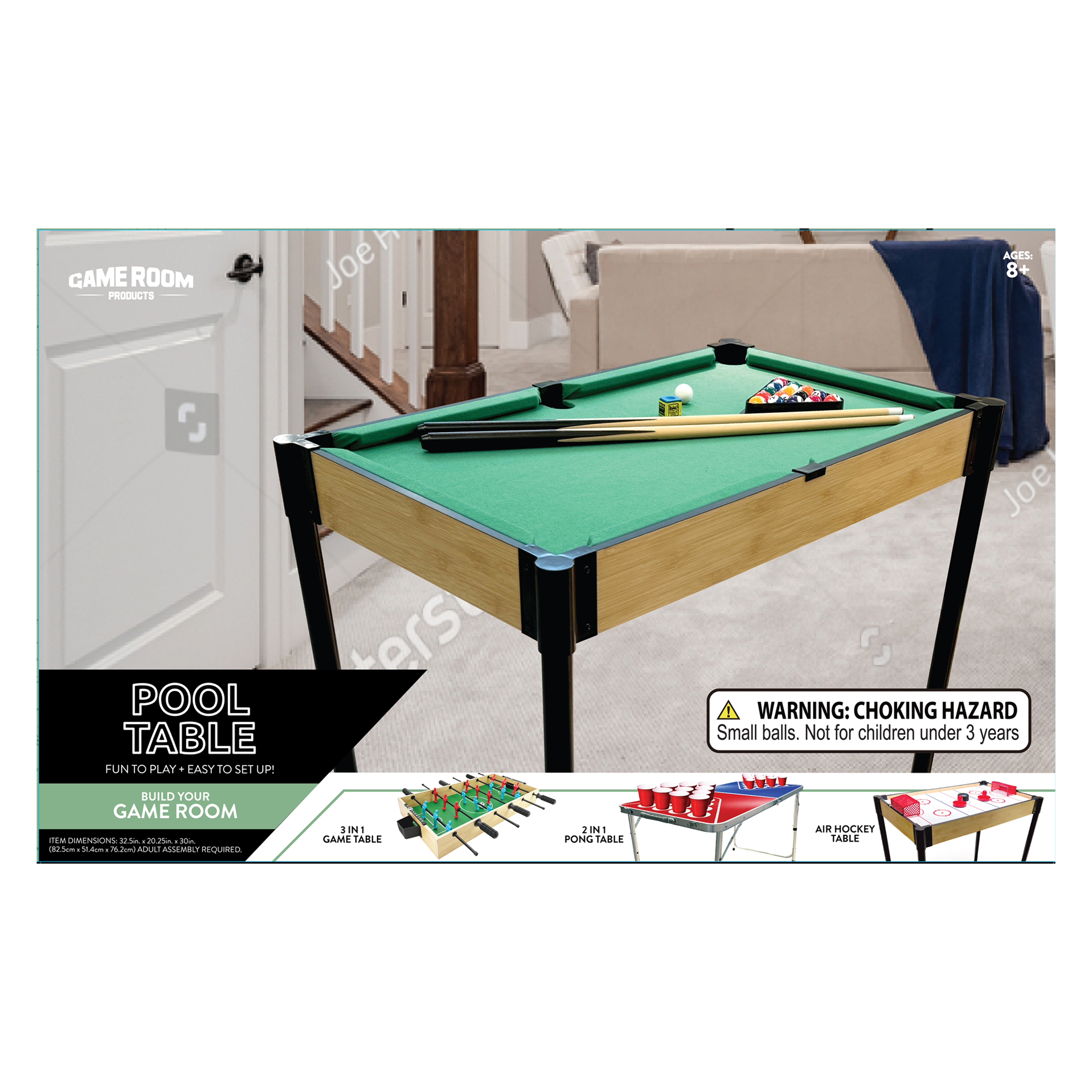 Standing Pool Table 32.5in x 20.2in