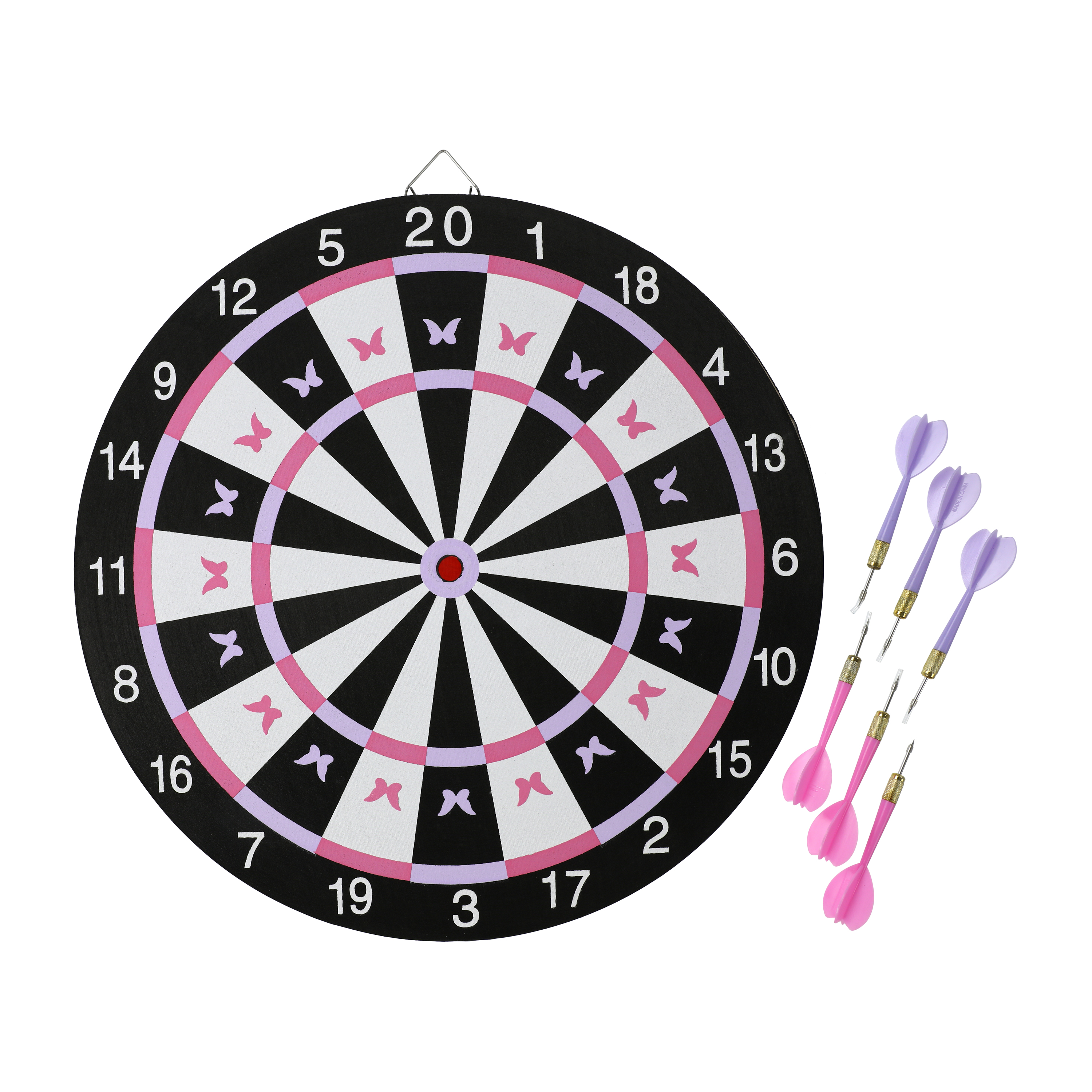 Pink Butterfly Dartboard Game 15.7in