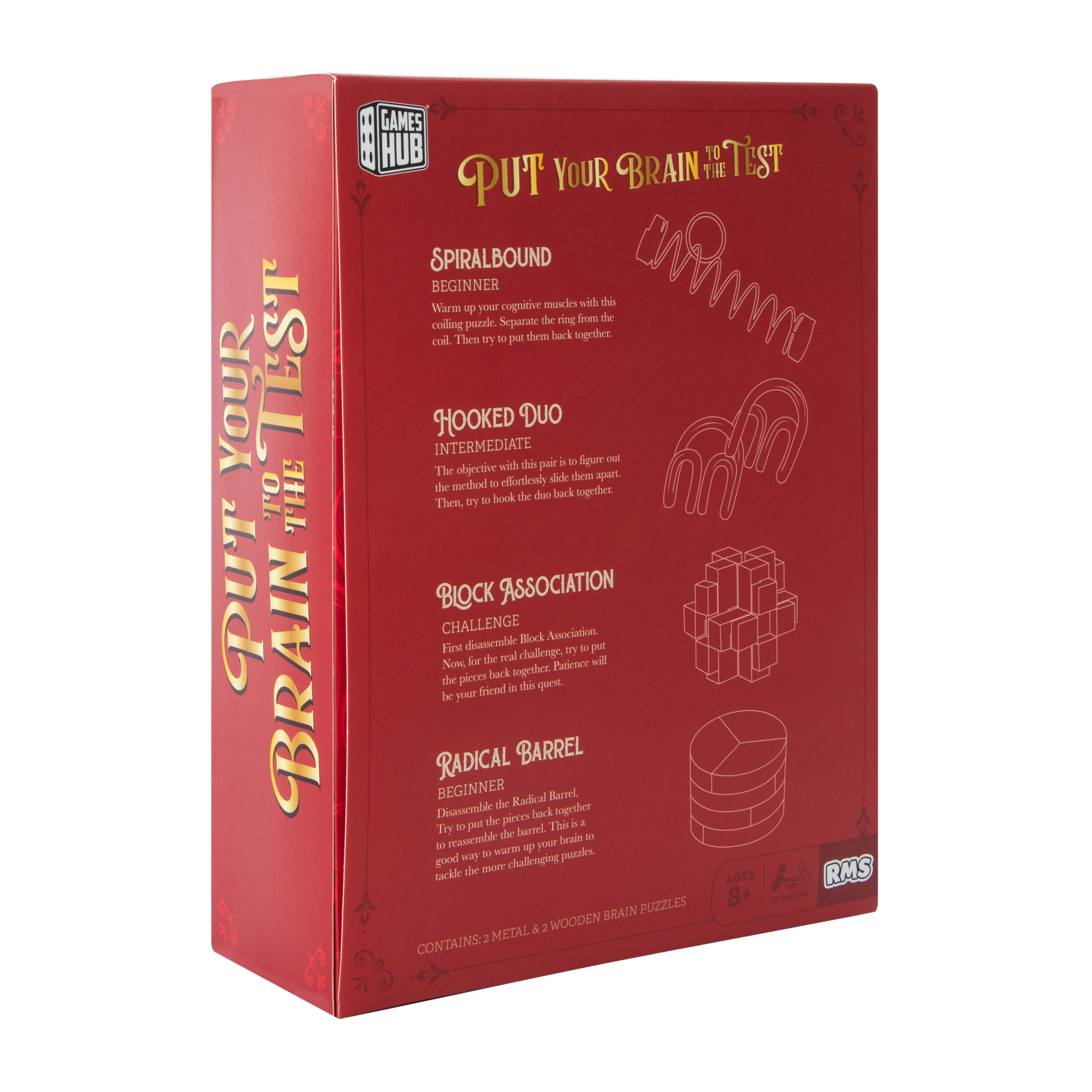 Brain Busters Wood & Metal Brain Puzzles 4-Pack