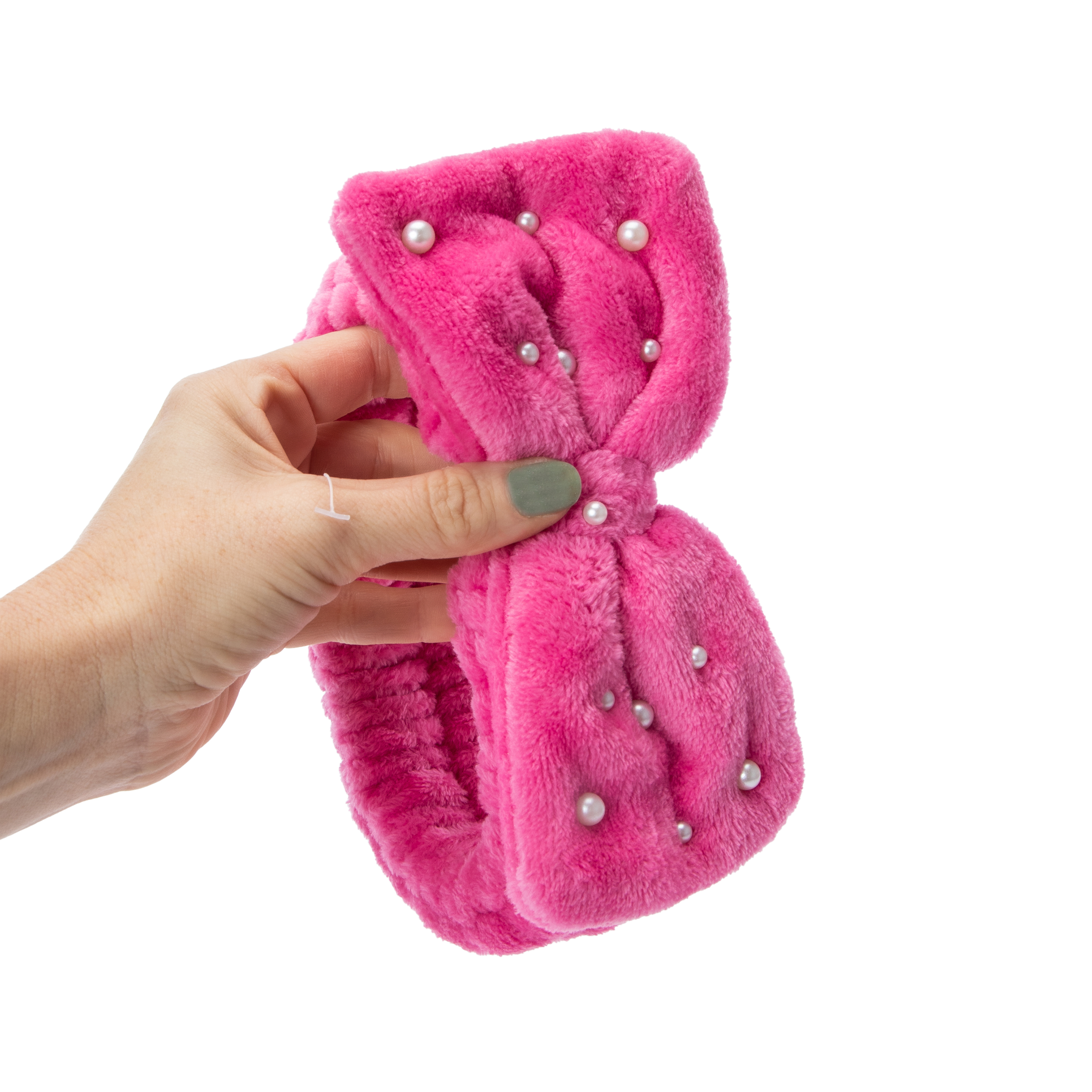 Pearly Plush Headband - Pink