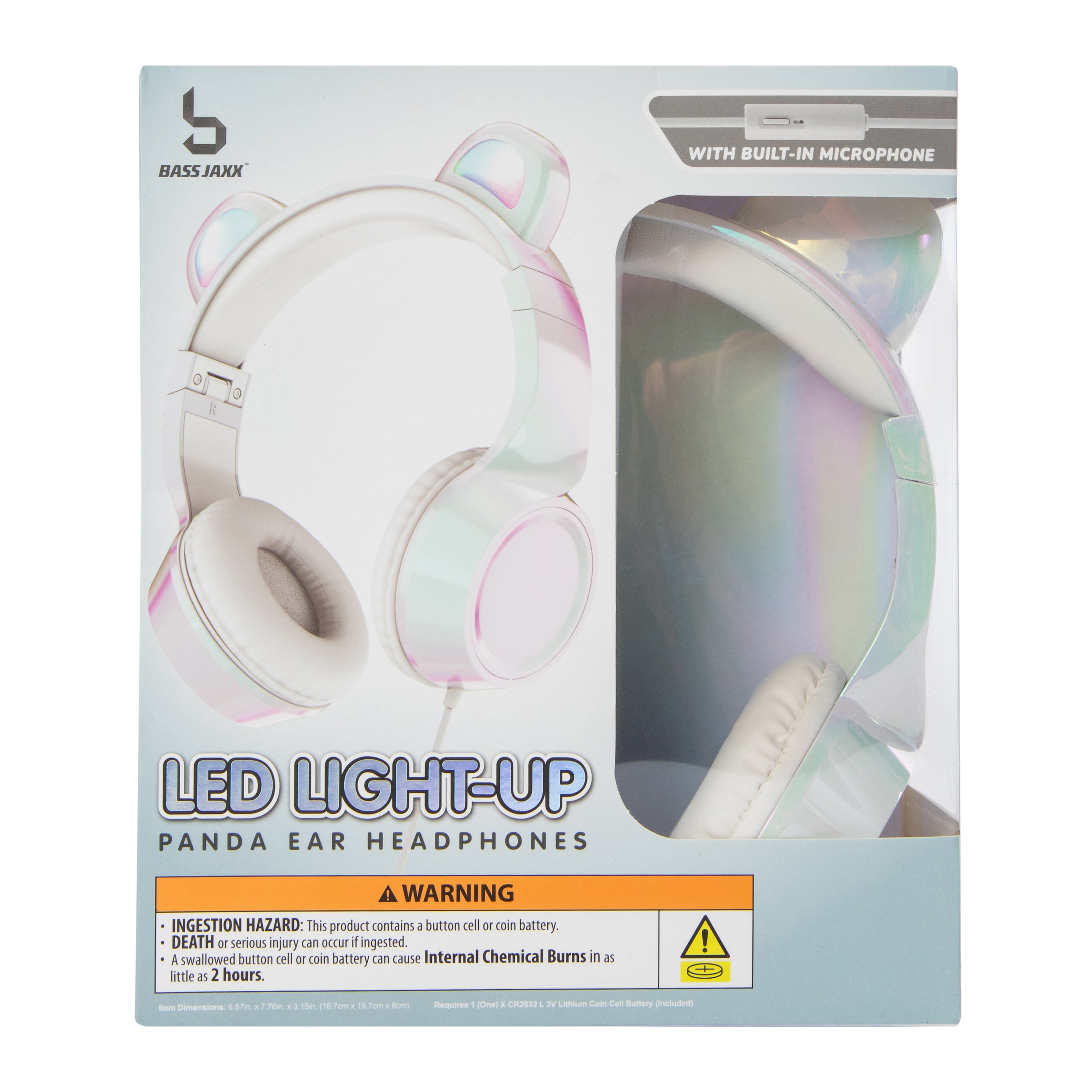 Audifonos de Panda con Orejas LED y Microfono Cableado 6