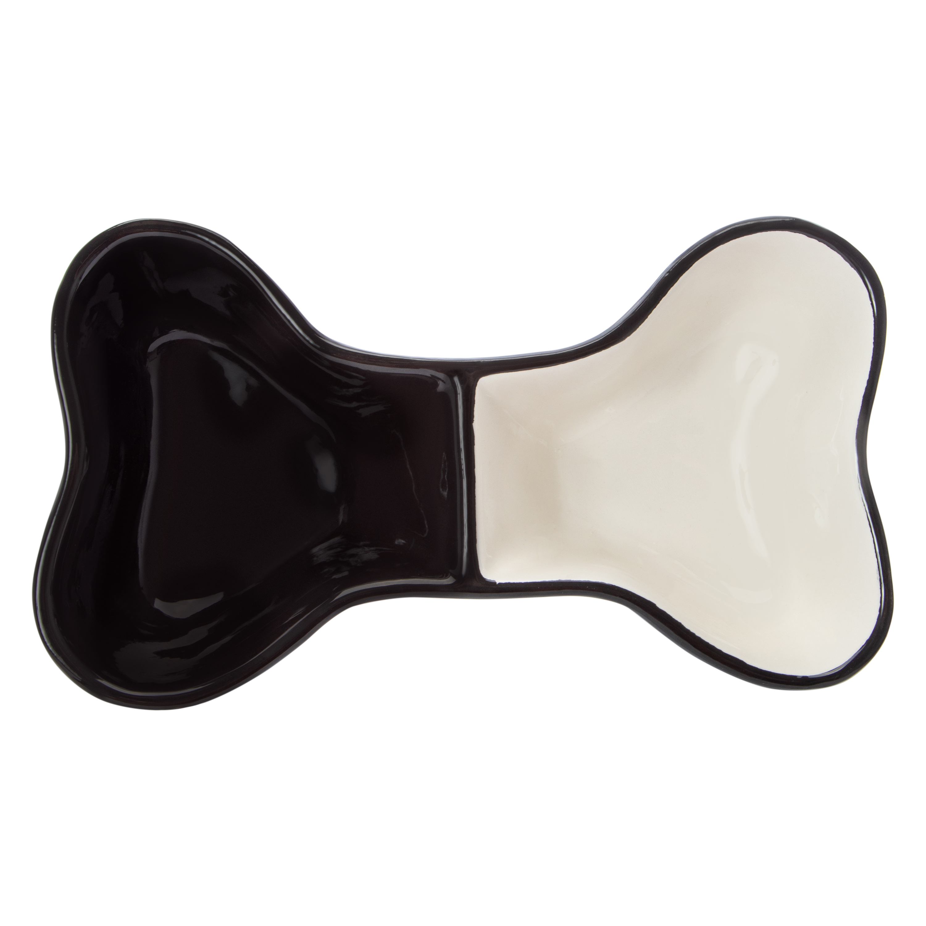 Ceramic Bone Double Diner Dog Bowl 10in x 5.5in
