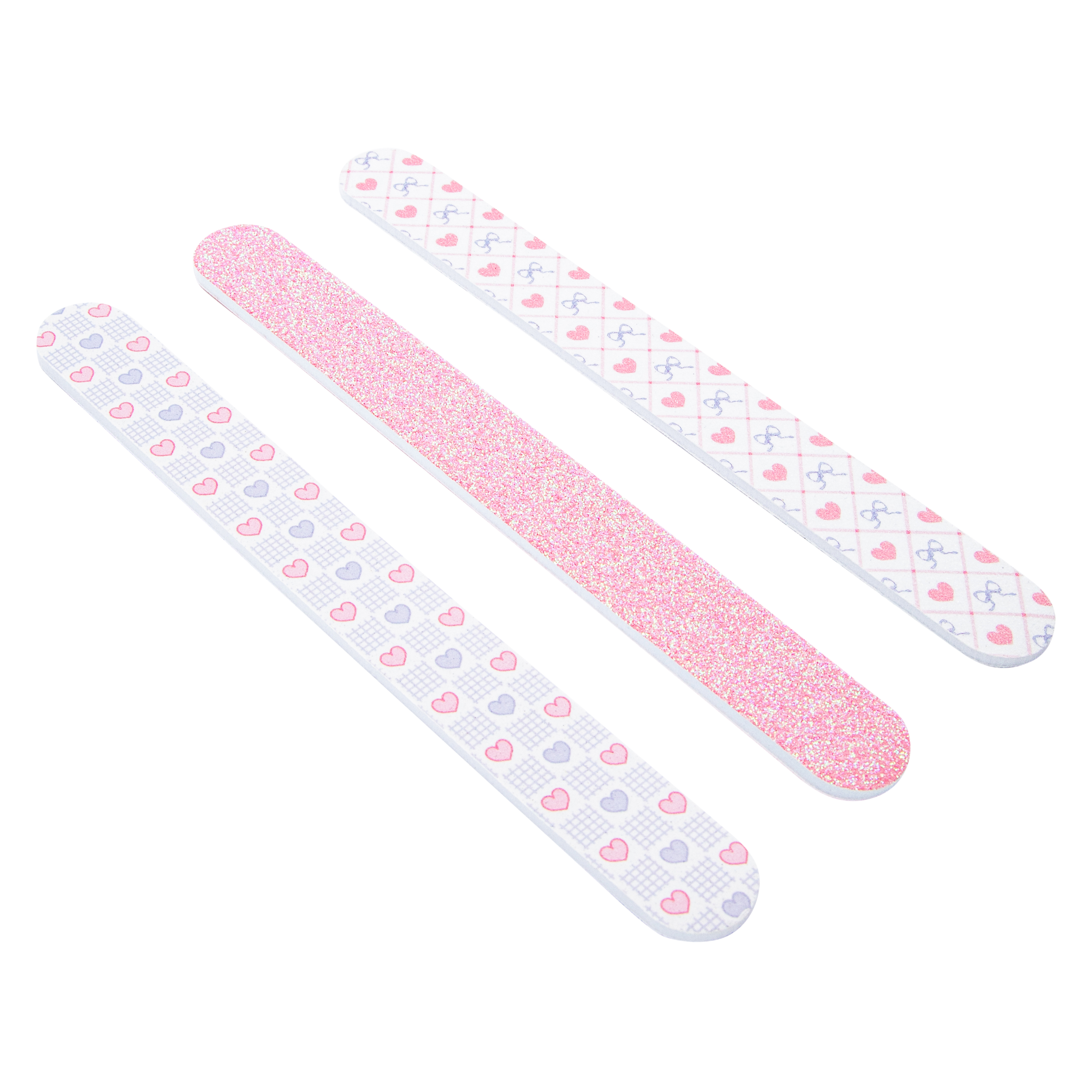 Pink Bow & Heart Nail Files 3-Count