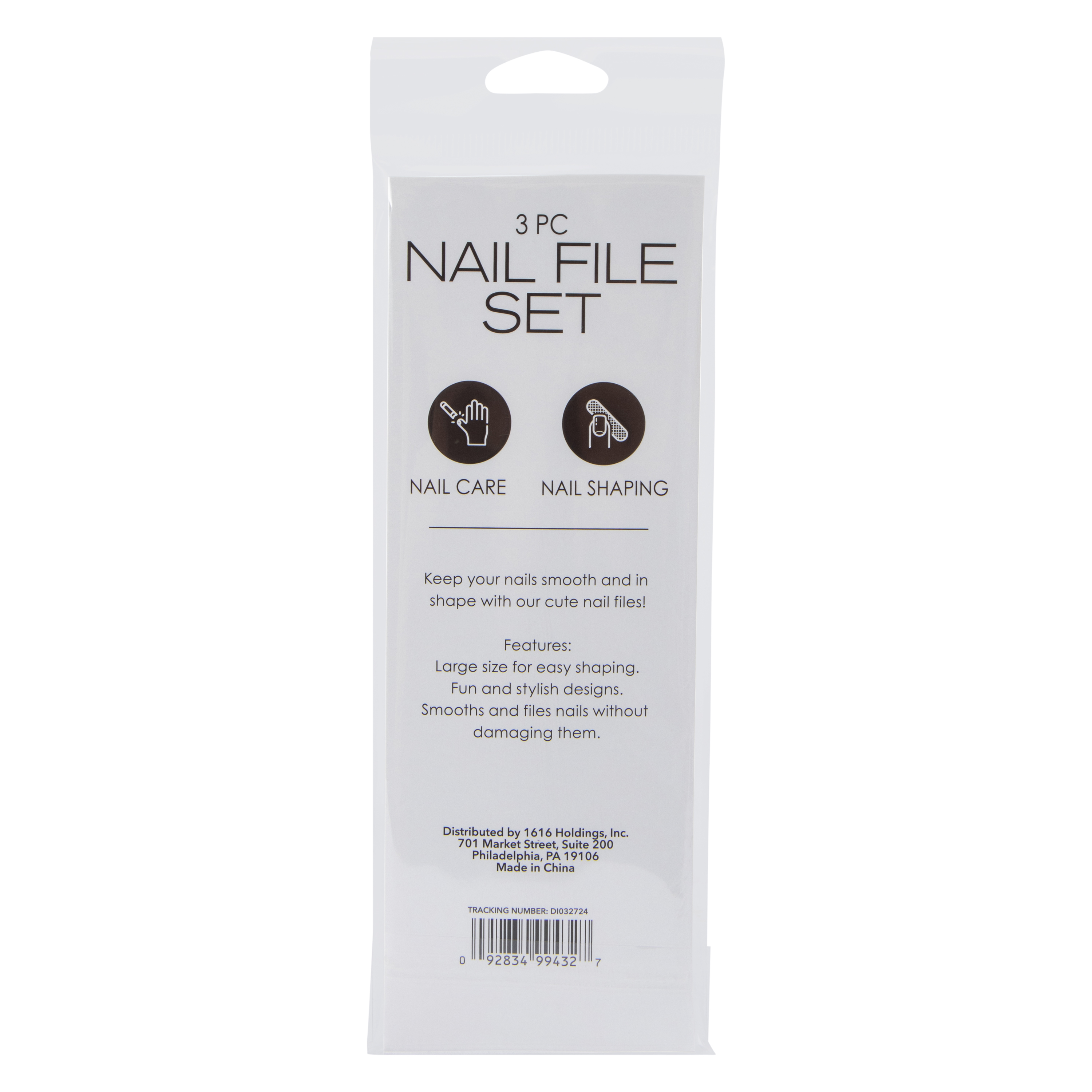 Glitter Happy Face 'Good Times' Nail File Set 3-Count
