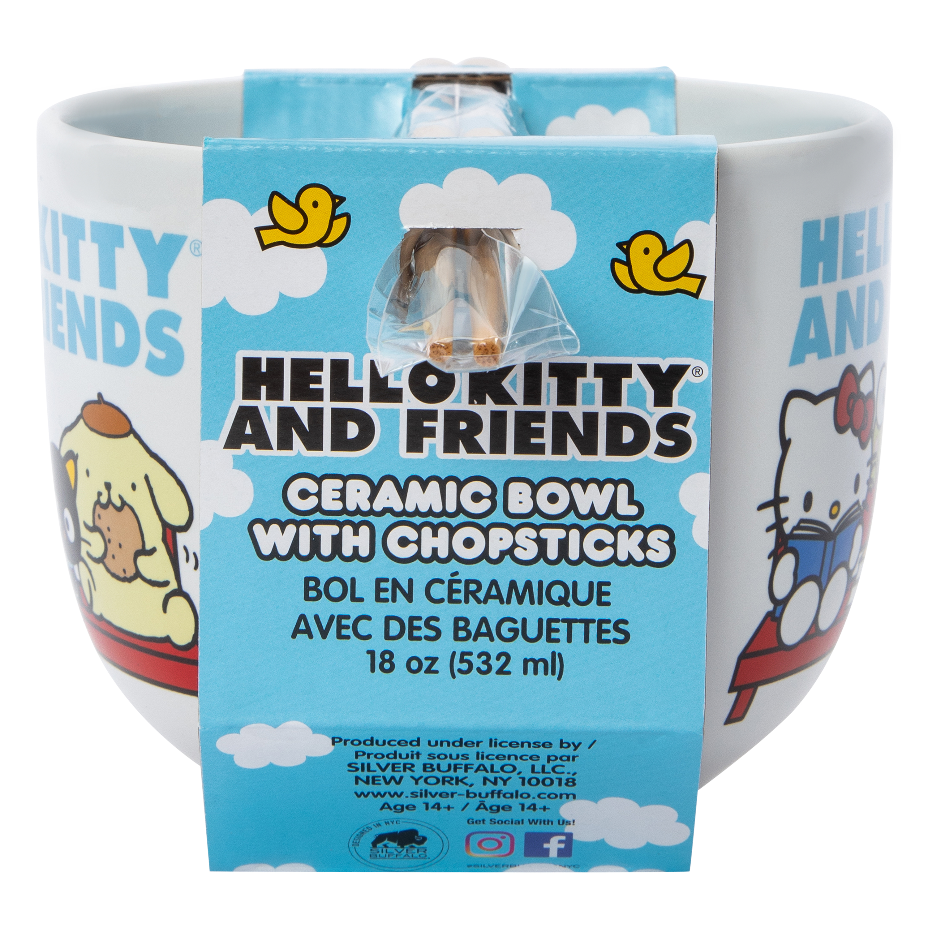 Hello Kitty And Friends® Ceramic Bowl With Chopsticks
