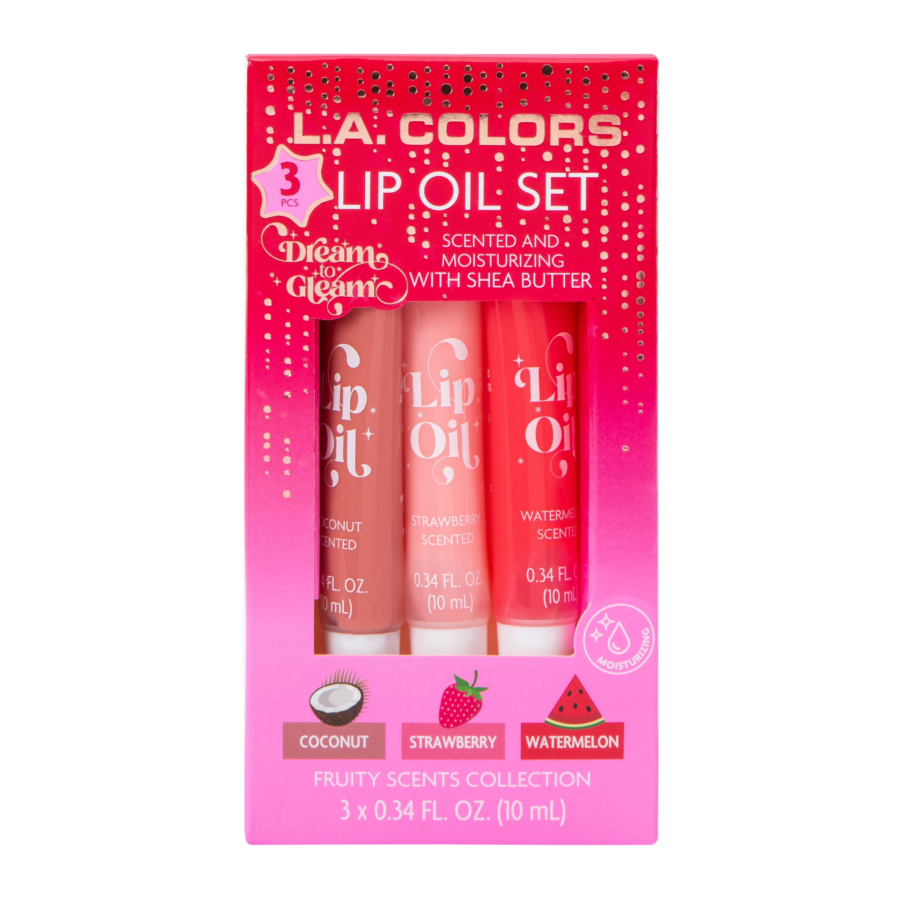 L.A. Colors® Dream To Gleam Lip Oil Set 3-Count