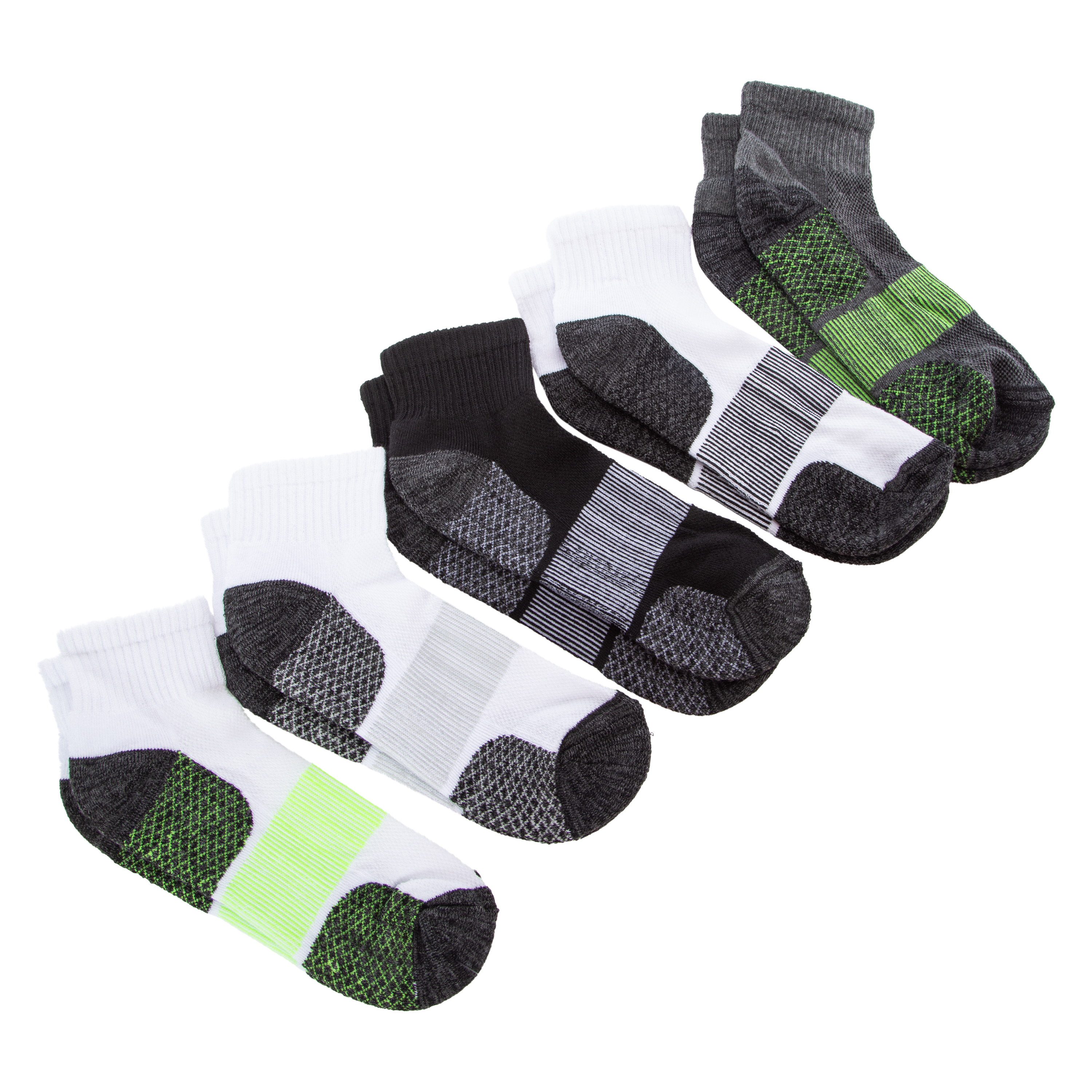 Series-8 Fitness™ Mens Performance Quarter Crew Socks 5-Pack
