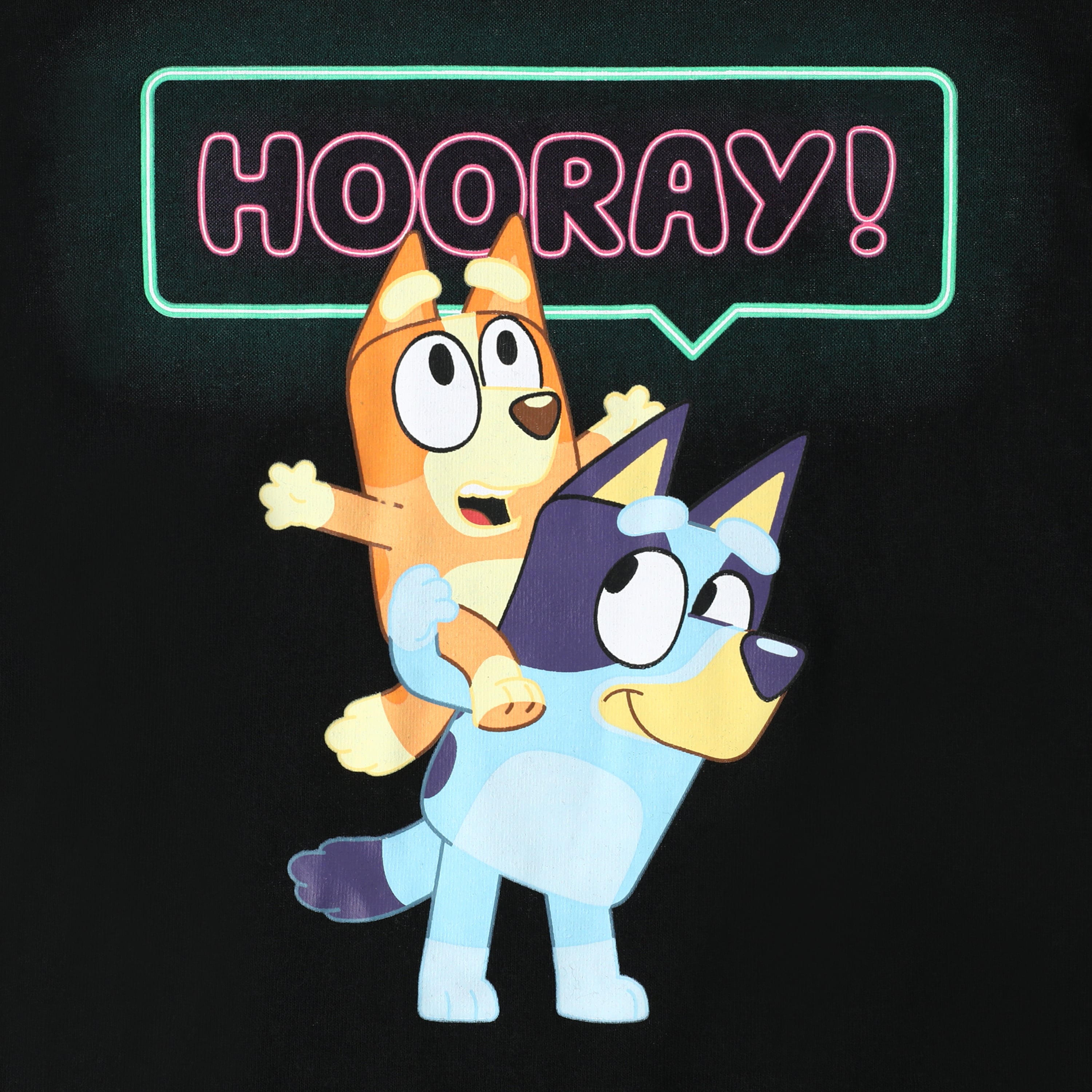 Kid's Bluey™ & Bingo 'Hooray!' Graphic Tee - Black