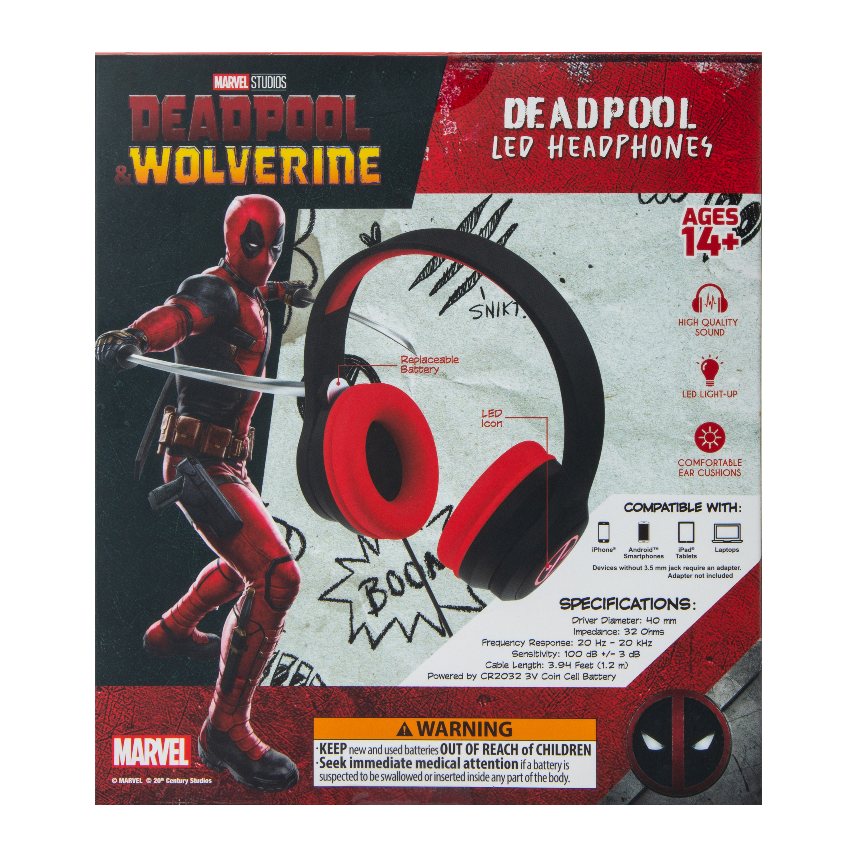 Deadpool LED Headphones