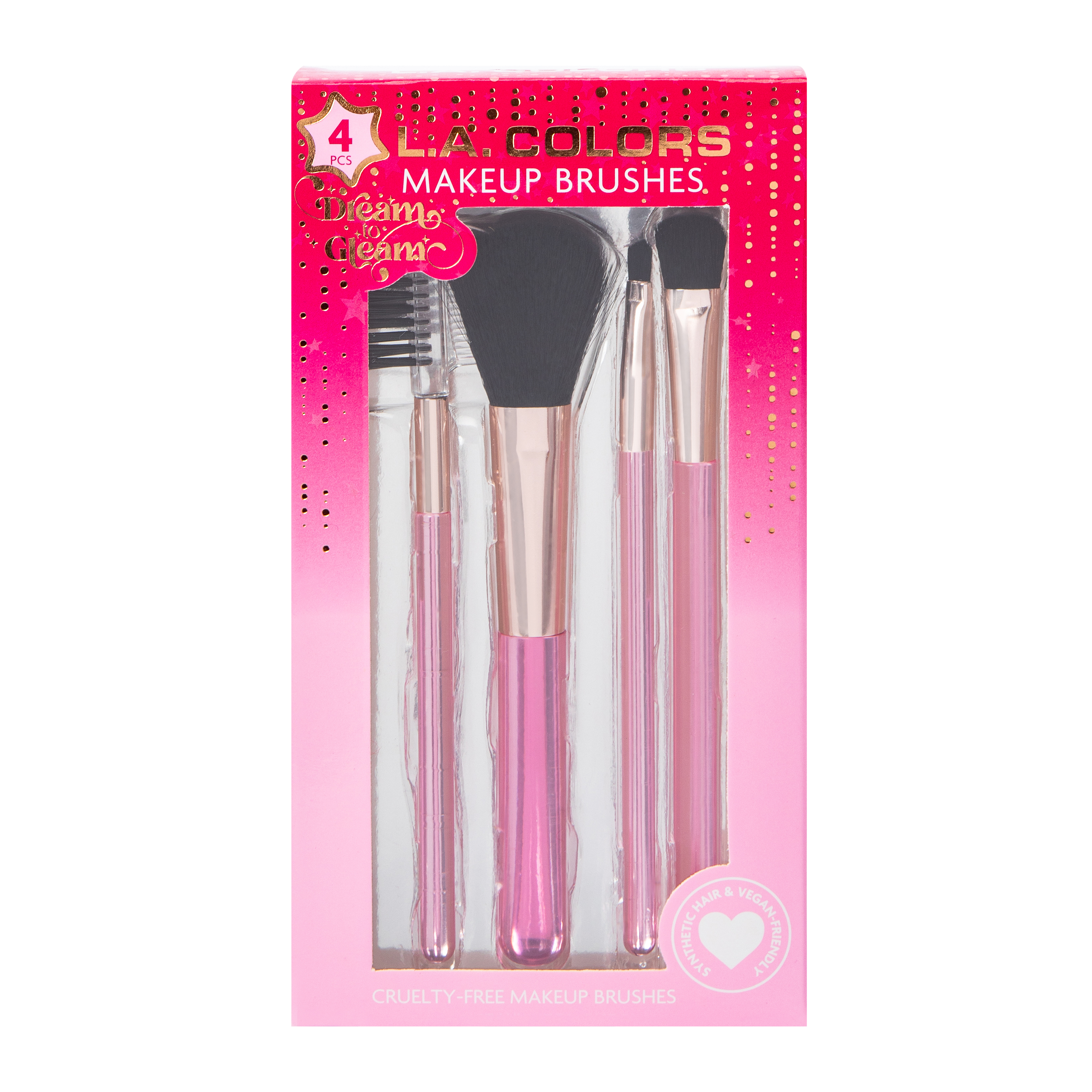 L.A. Colors® Cruelty-Free Makeup Brushes 4-Piece