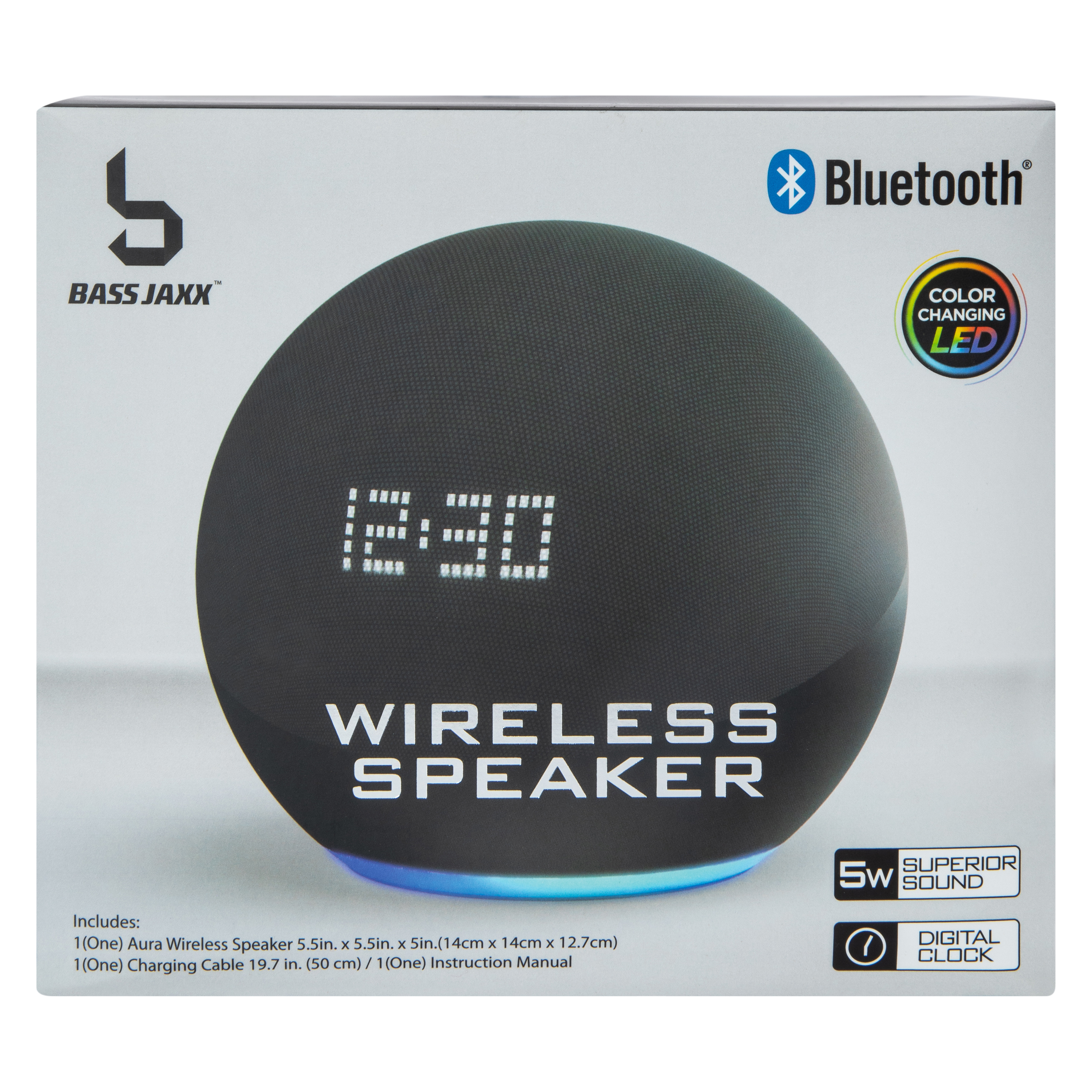 LED Color Changing Wireless Speaker With Digital Clock
