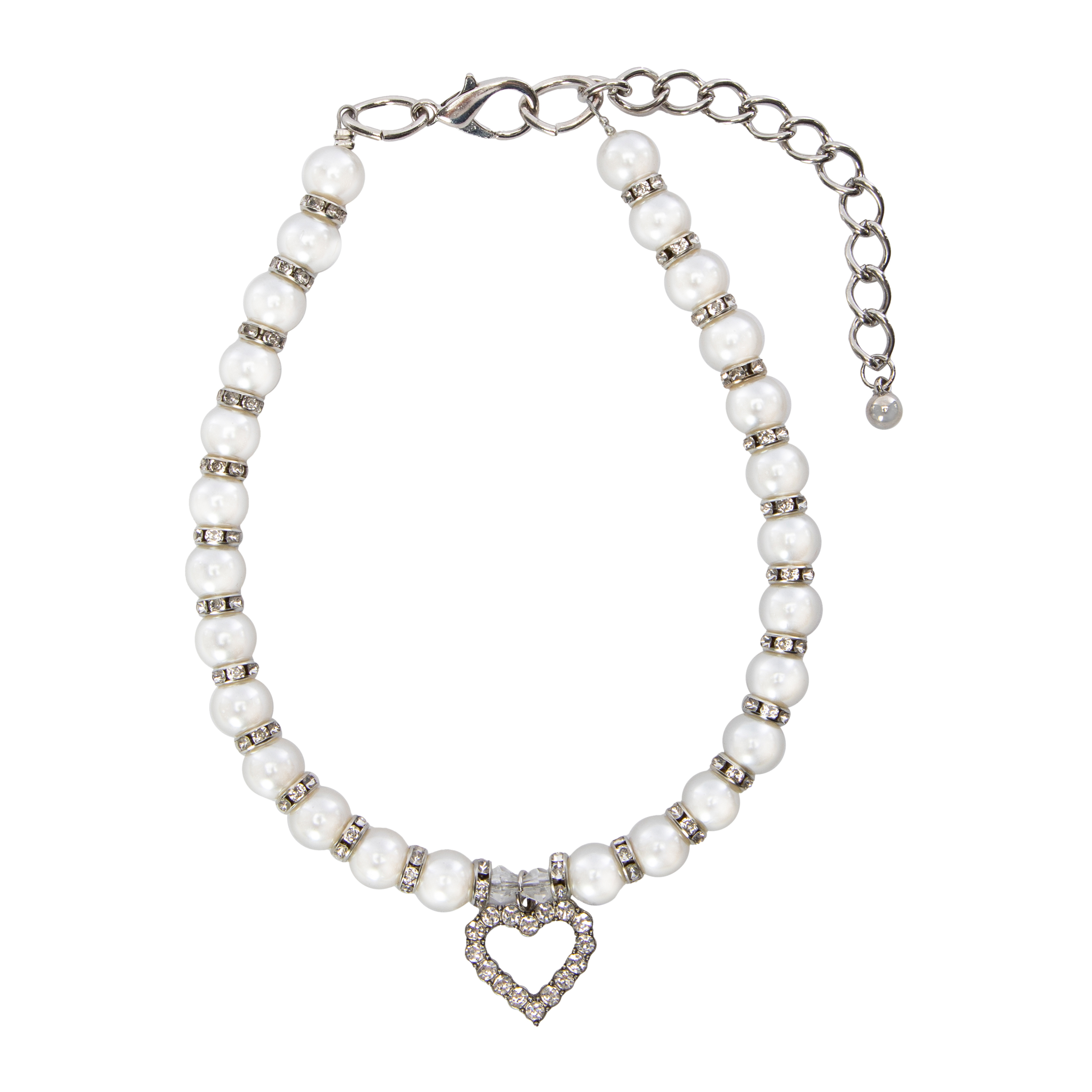 Pearl & Heart-Charm Pet Jewelry - Small