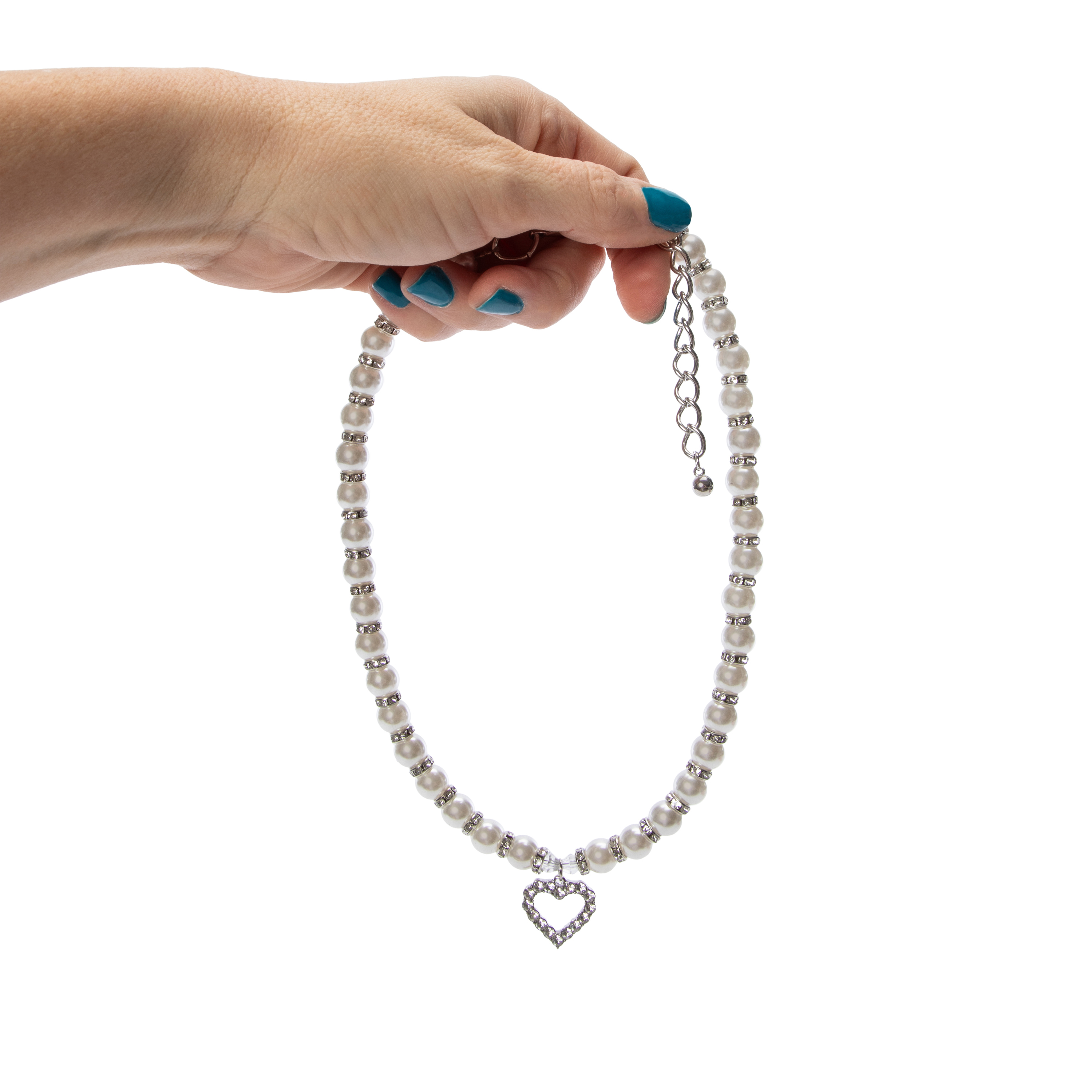 Pearl & Heart-Charm Pet Jewelry - Large