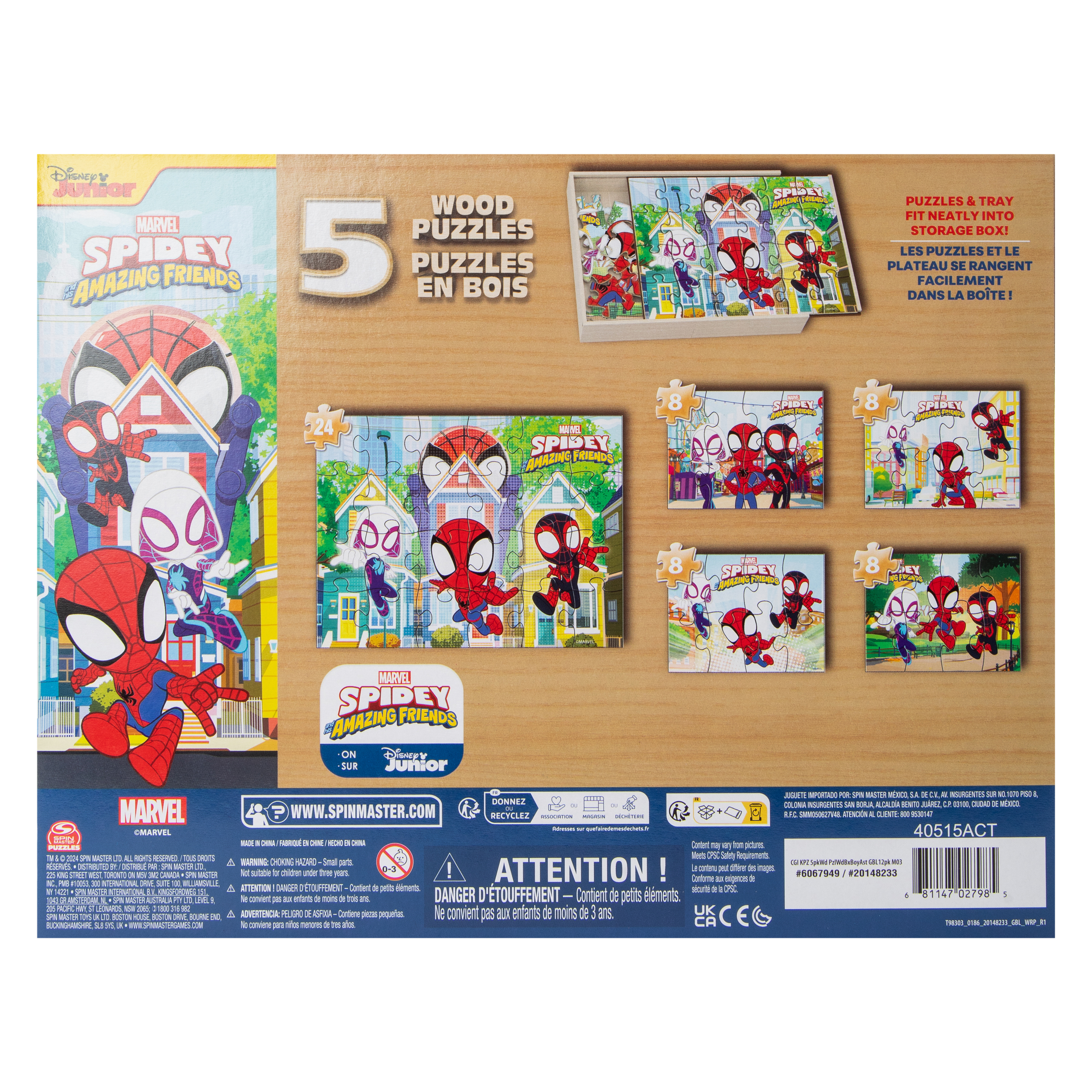 Marvel Spidey & His Amazing Friends Wood Puzzles 5-Count