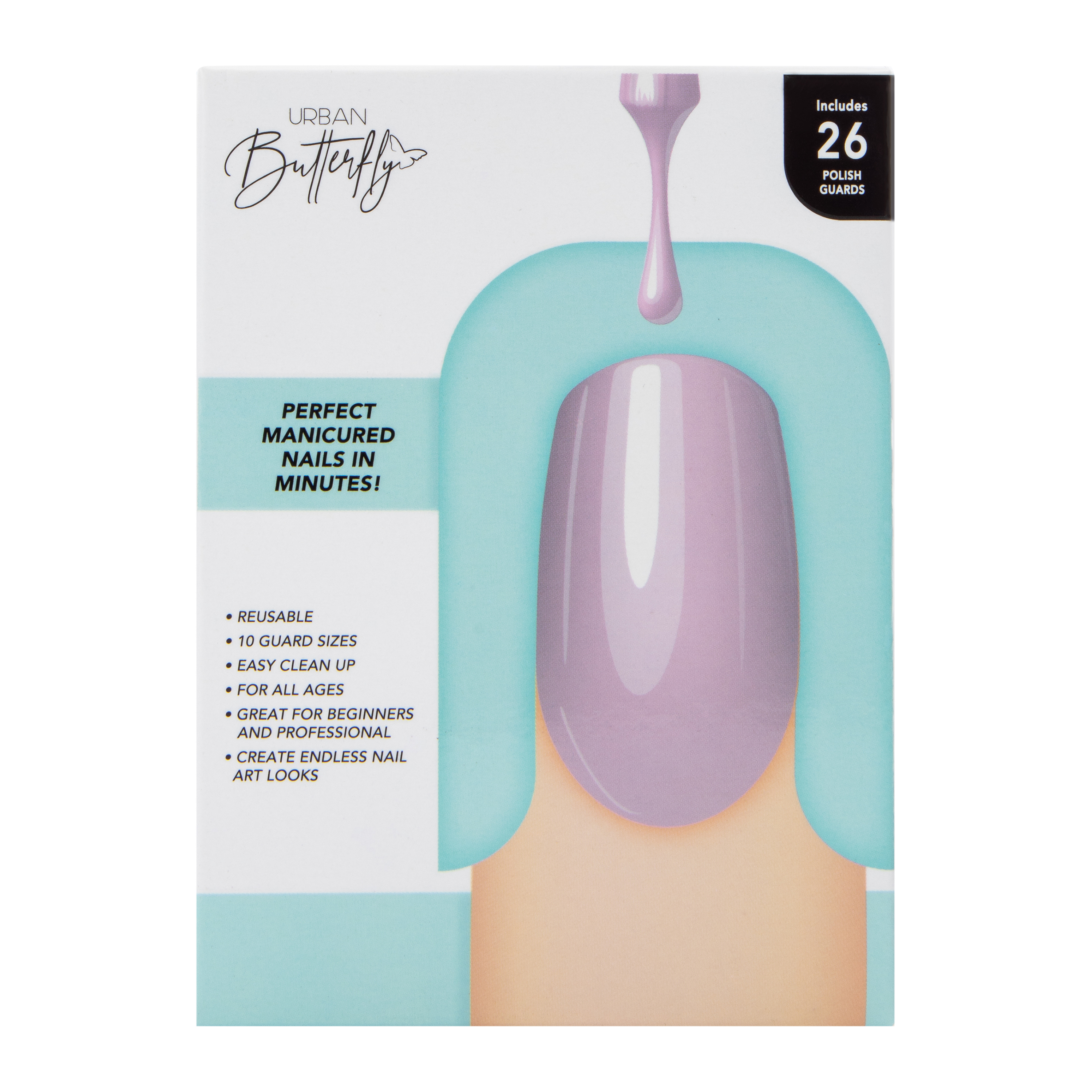 Urban Butterfly Reusable Polish Guards 26-Count