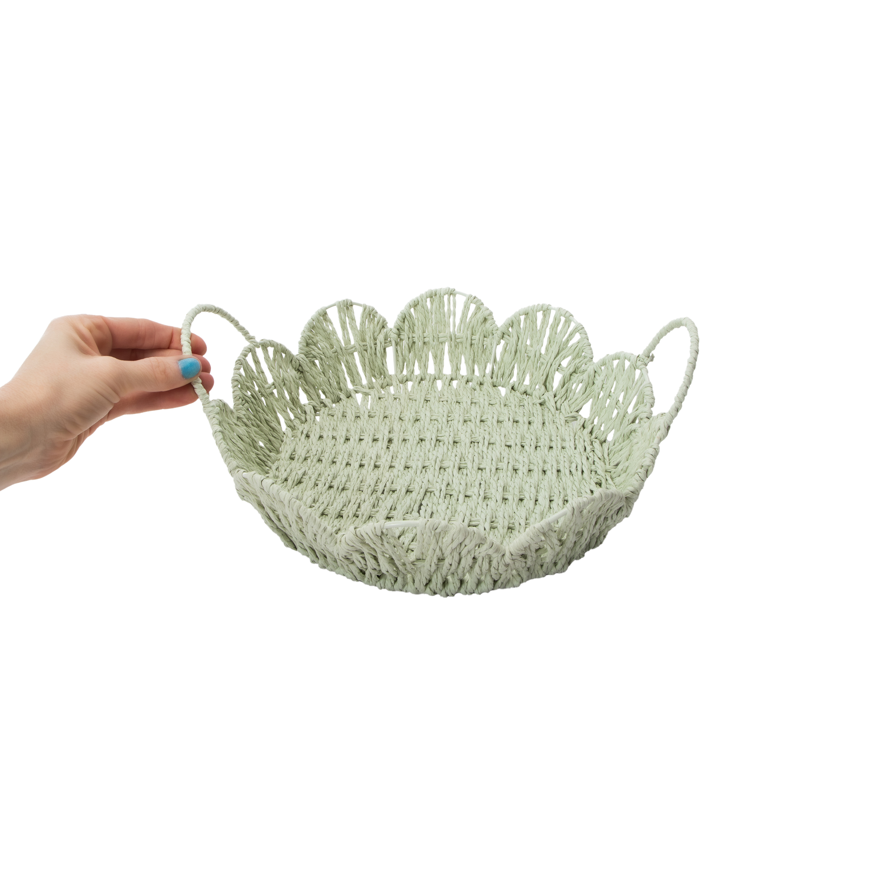 Round Scallop Tray With Handle