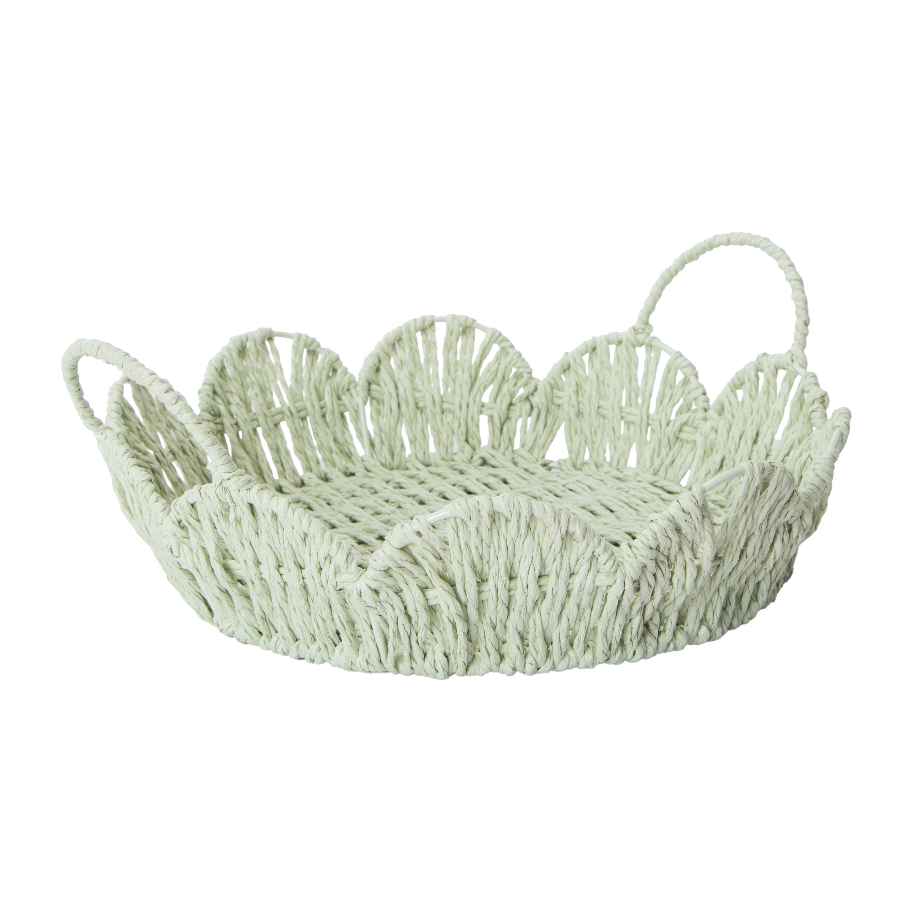 Round Scallop Tray With Handle