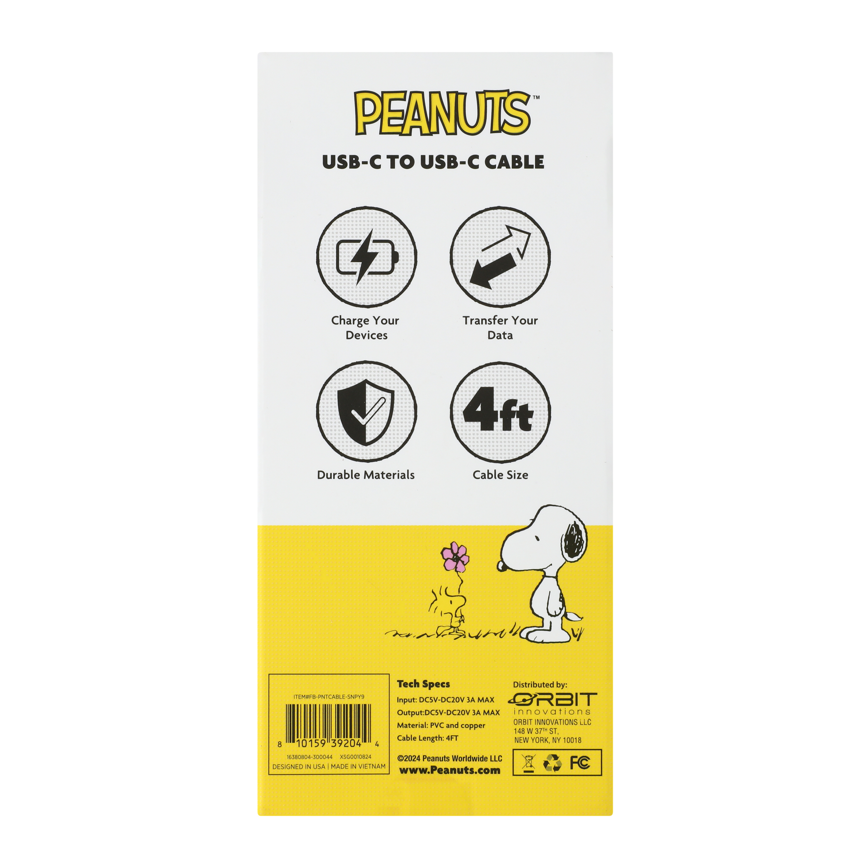 Peanuts™ 48in USB-C To Cable