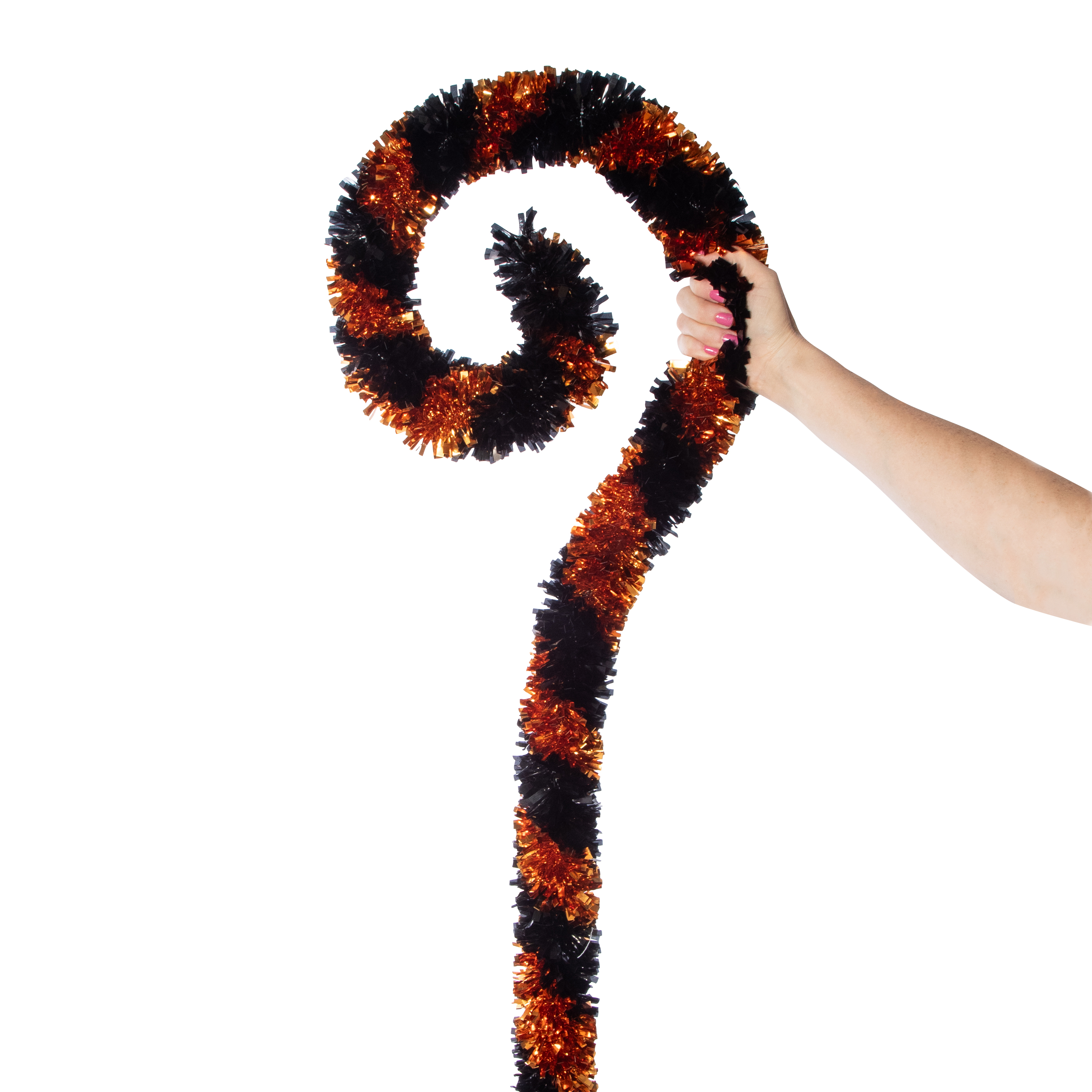 Stripe Tinsel Cane Halloween Decor 48in