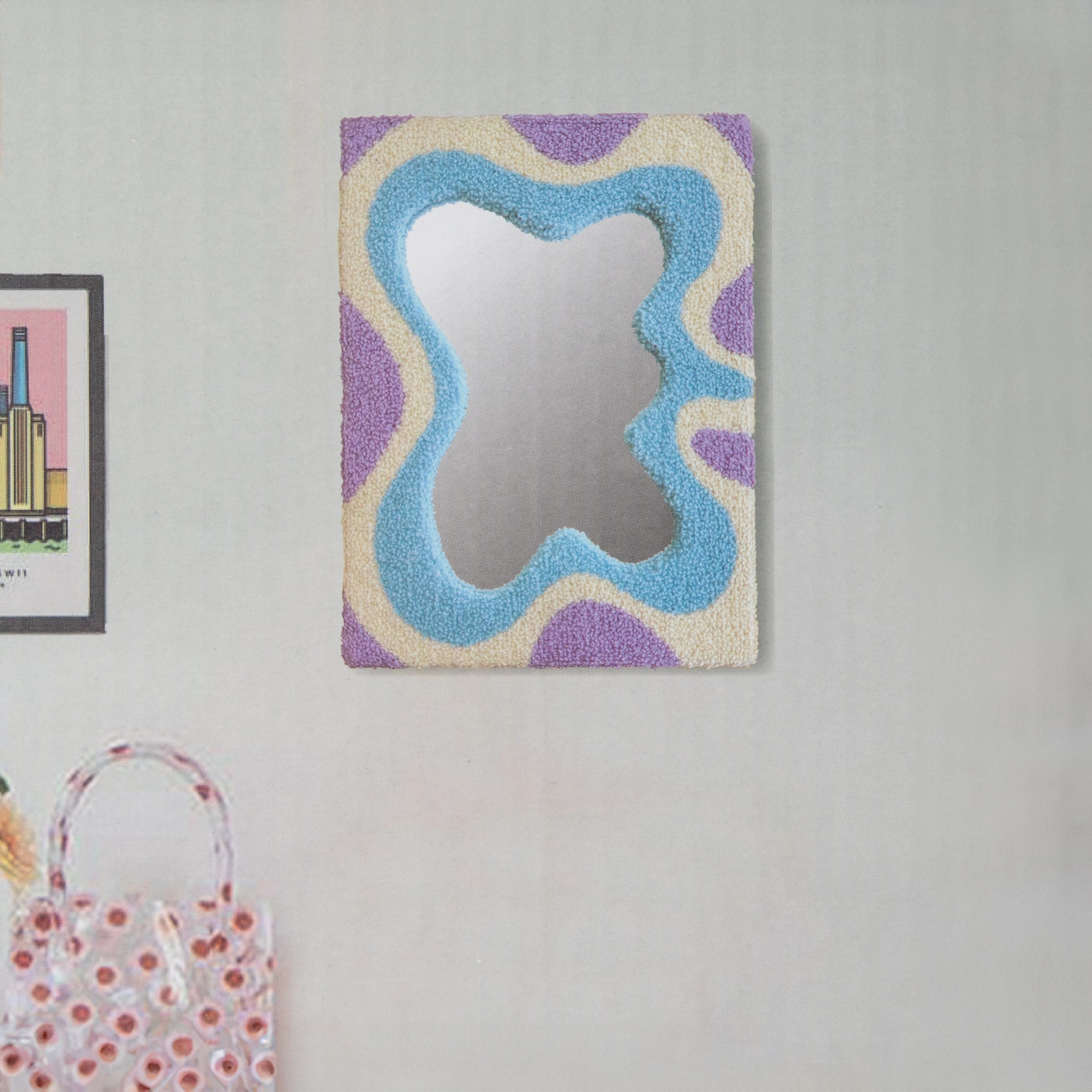 Trendy Tufted Wall Mirror 9.65in x 12in