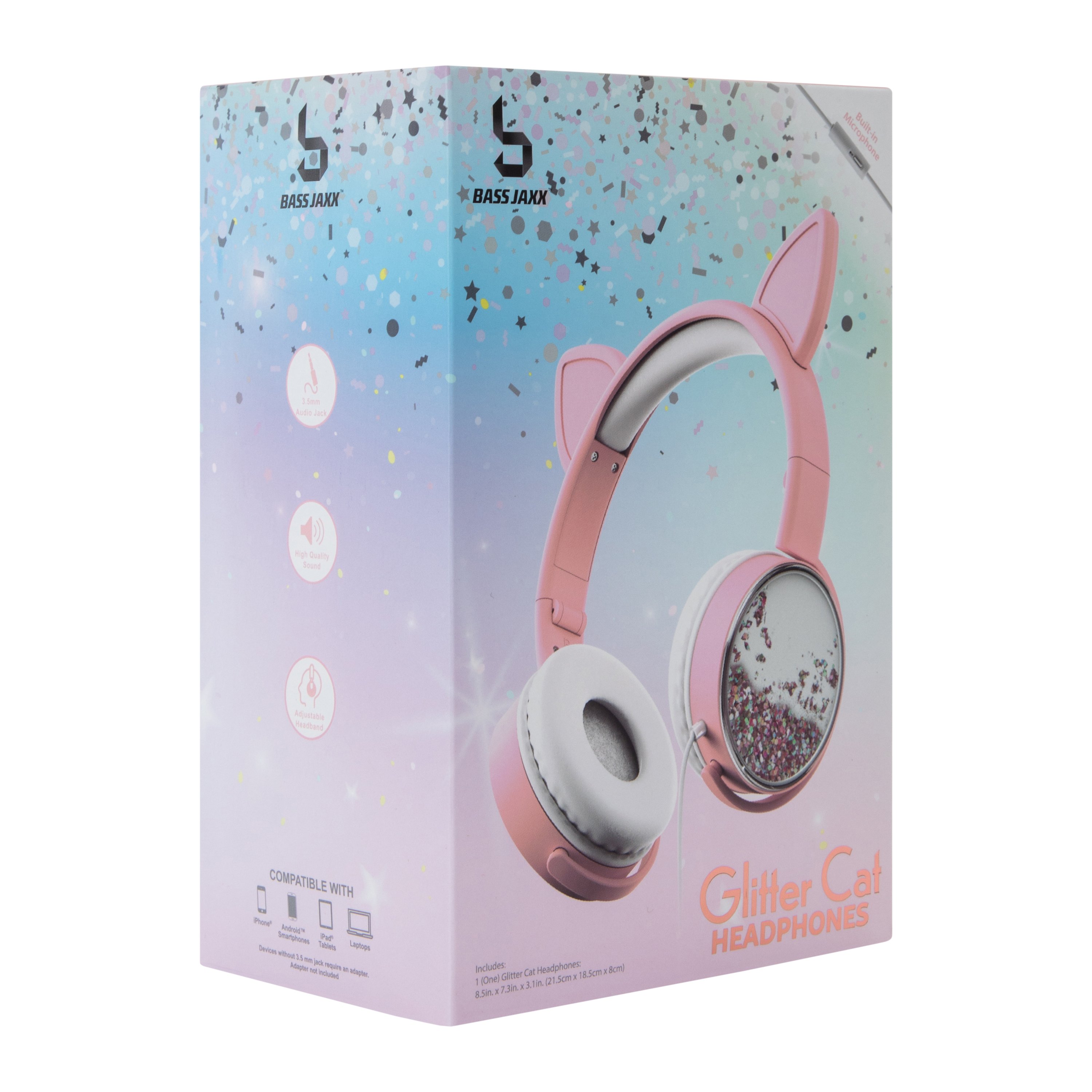 Glitter Cat Liquid Aux-in Headphones With Mic