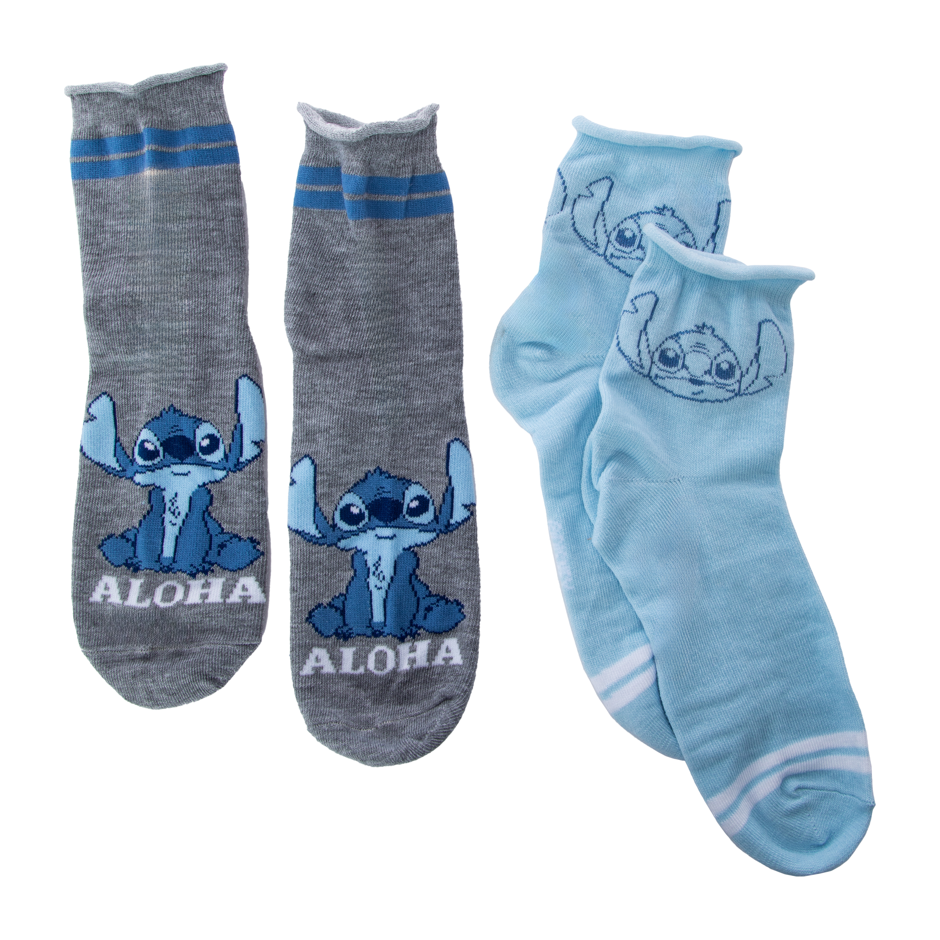 Disney Stitch Womens Capris Socks 2-Pack
