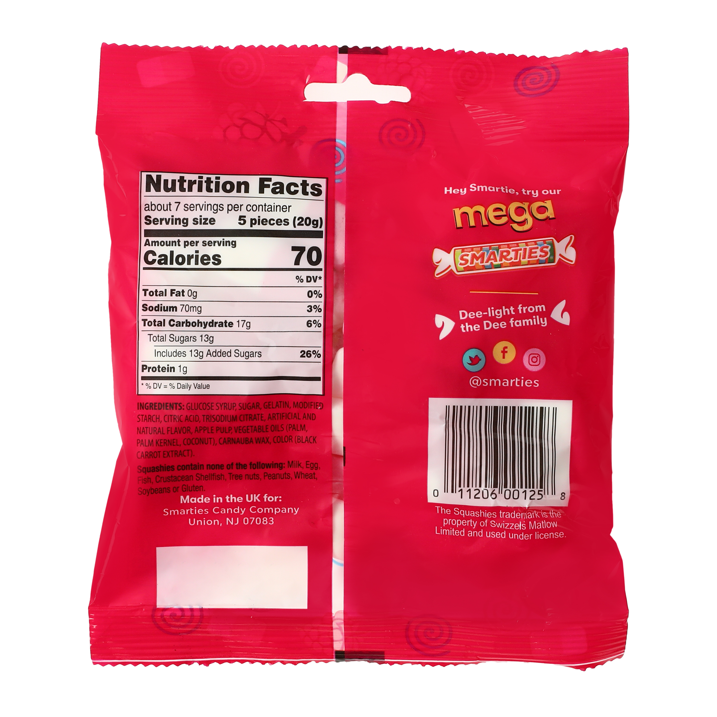 Smarties® Squashies Raspberry And Cream 5oz