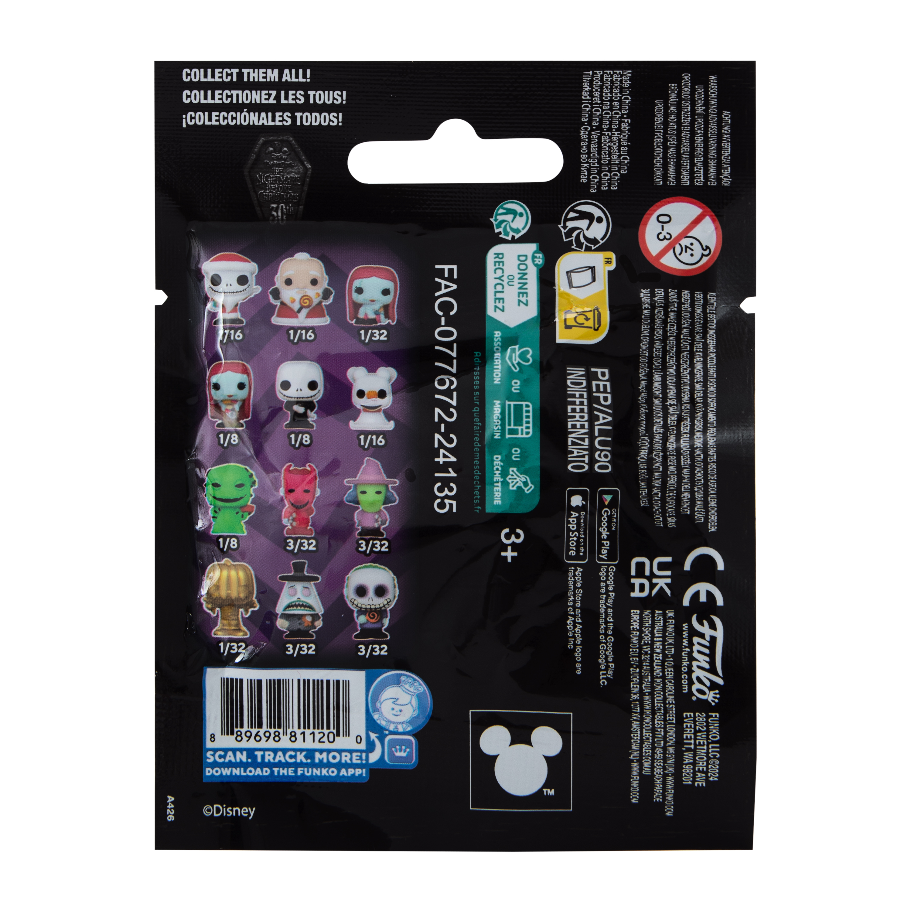 Funko Bitty Pop!® Disney Tim Burton's The Nightmare Before Christmas Mini Mystery Figure 1-Piece (Styles May Vary)